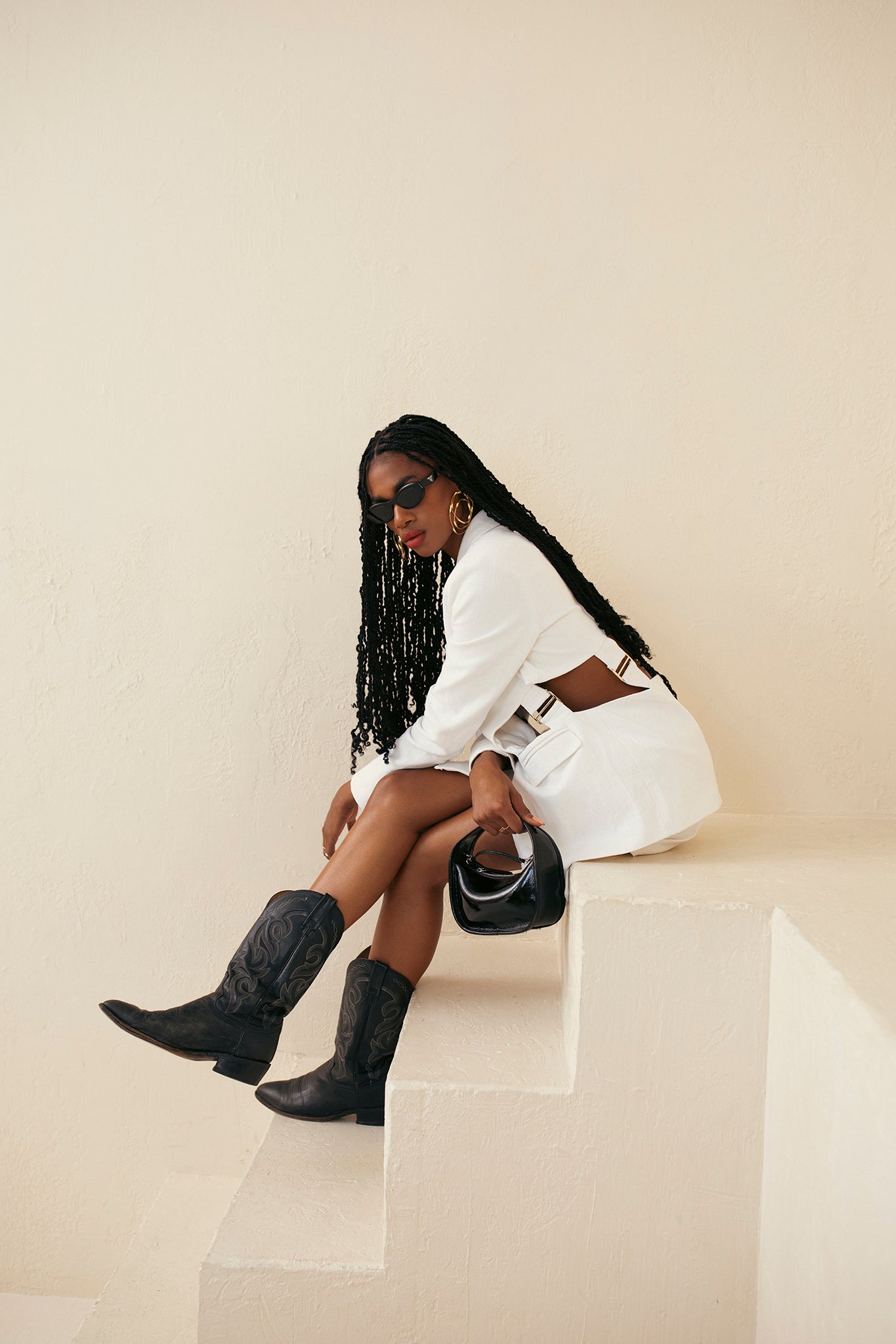 Linen Canvas Cut Out Blazer