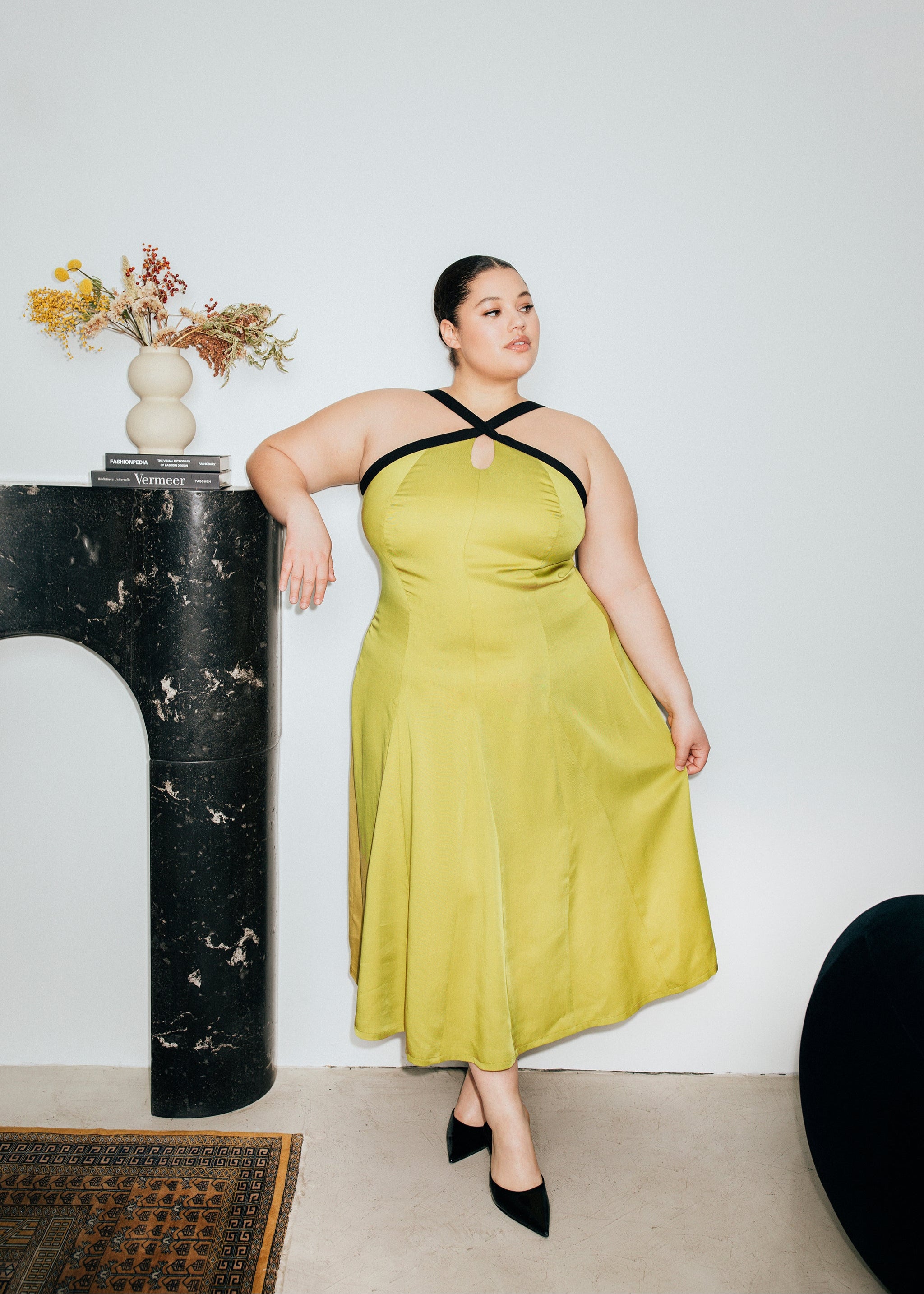 Halter Contrast Dress