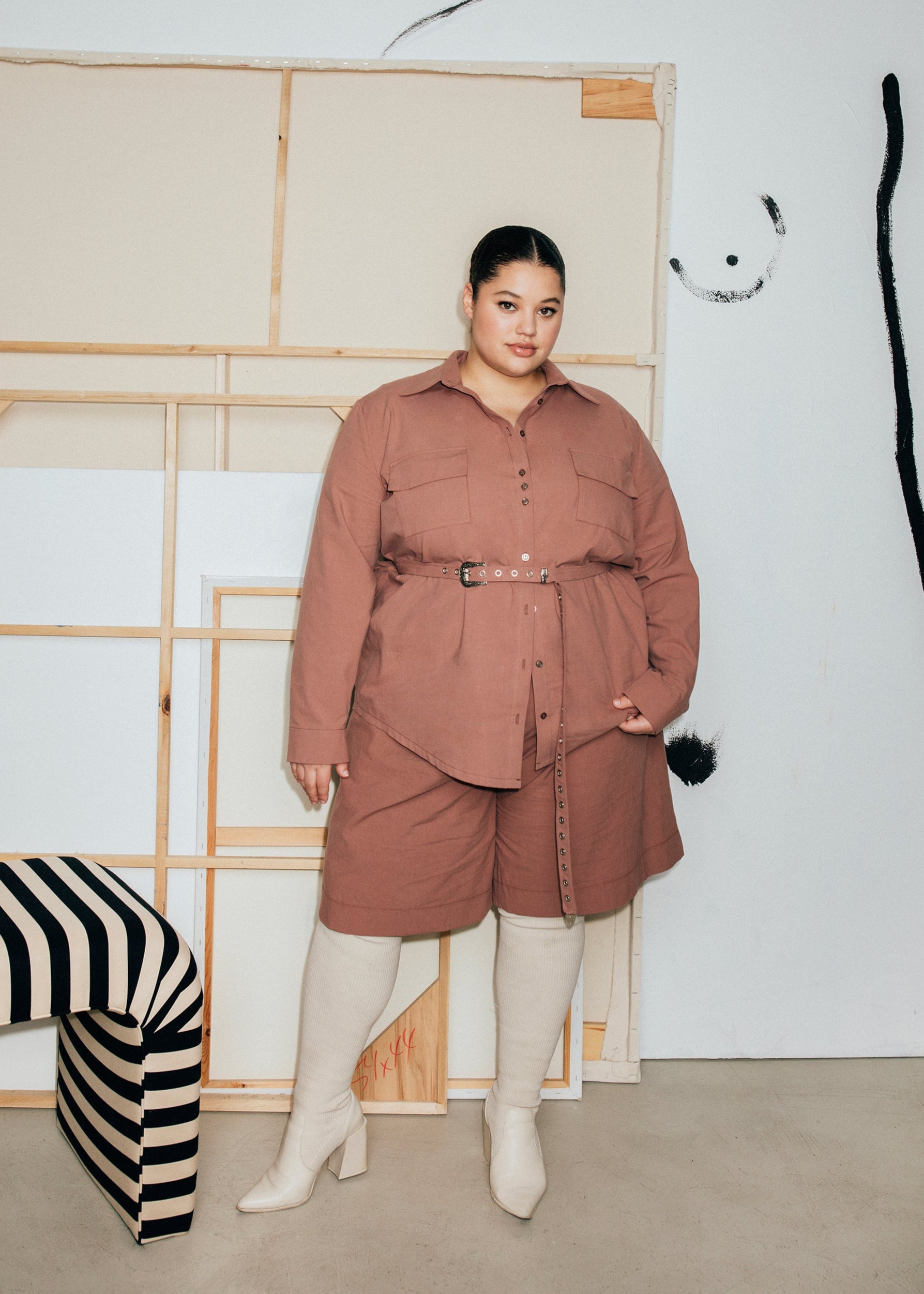 Belted Boyfriend Blouse