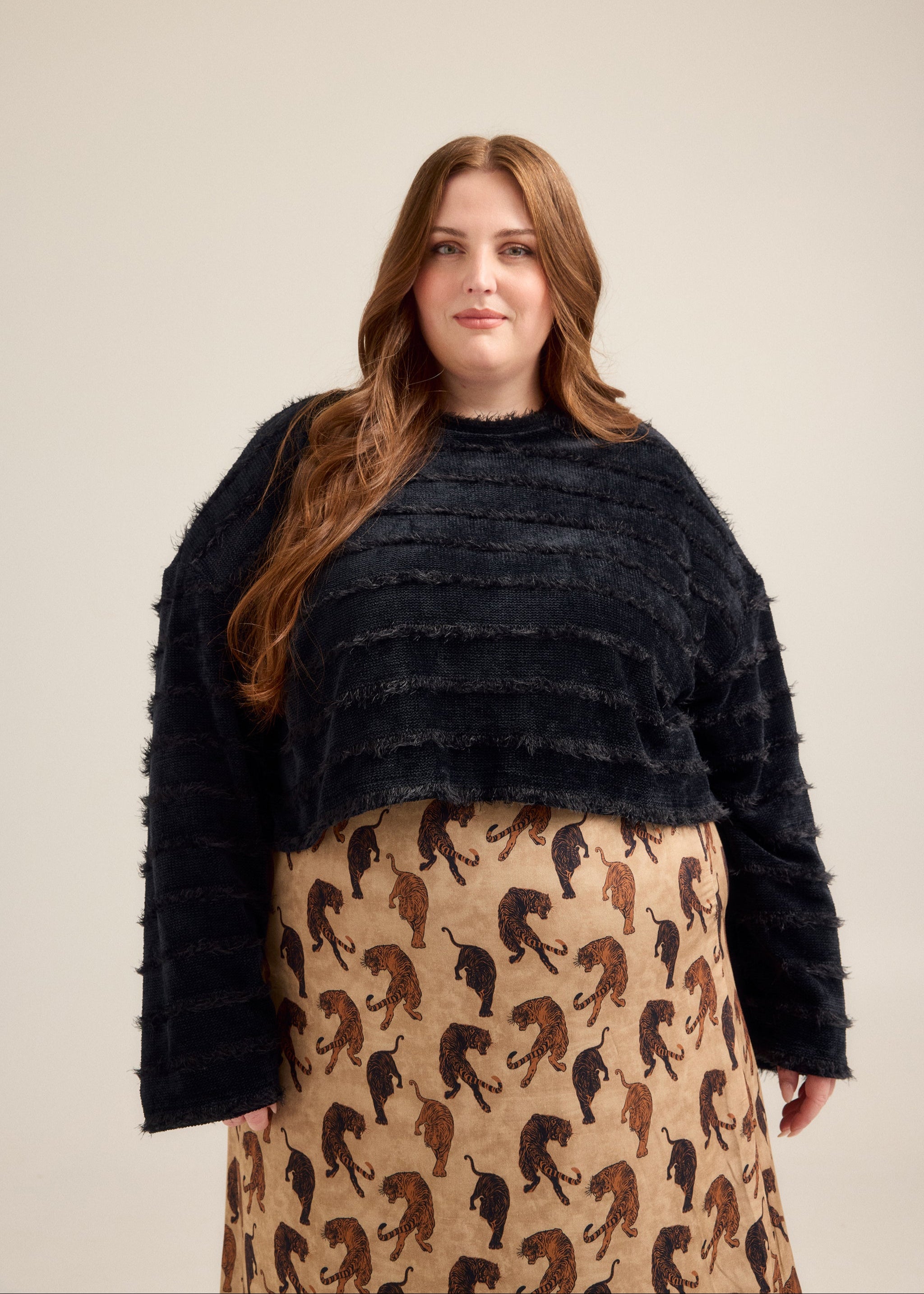 Textured Knit Crop Sweater