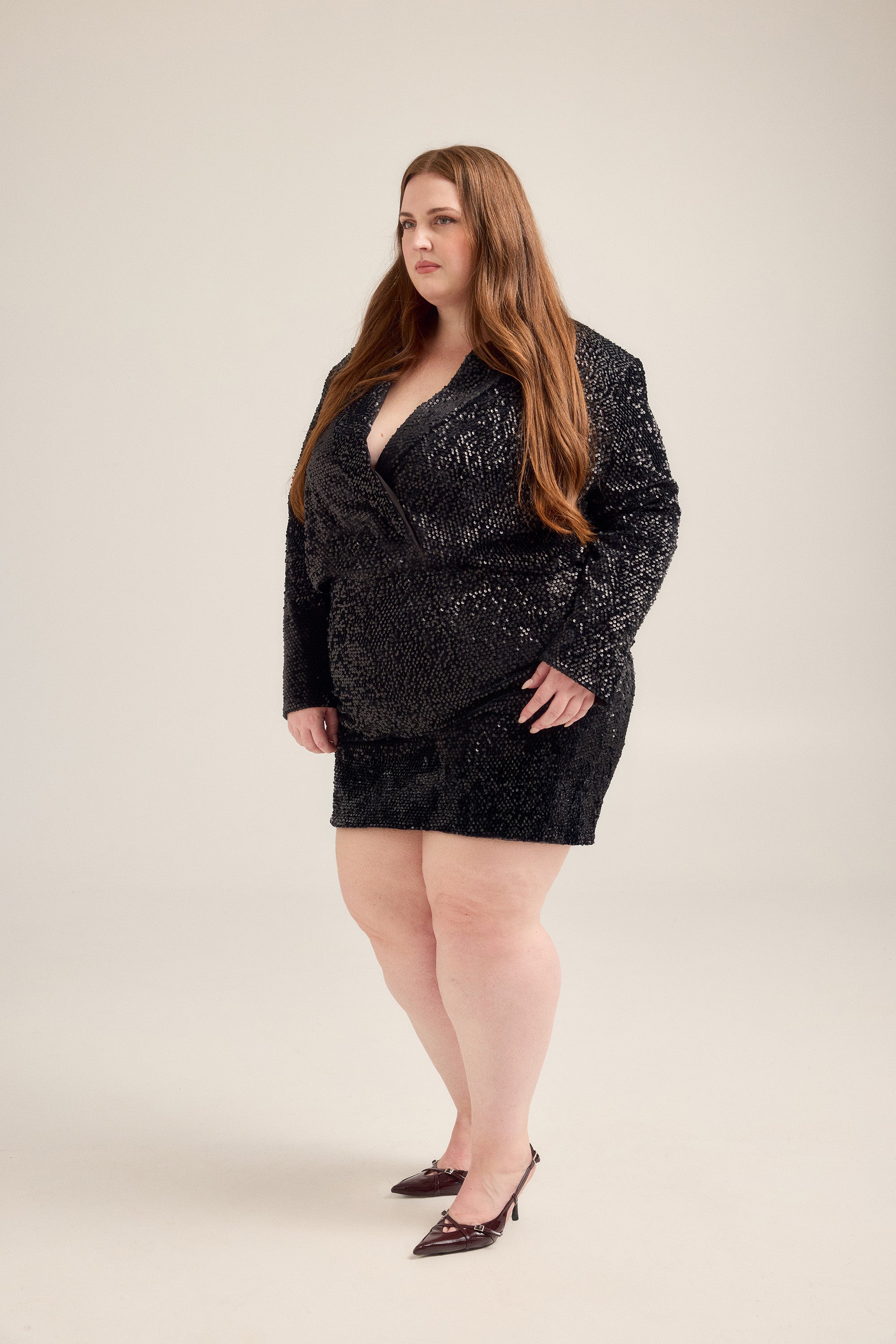 Cropped Sequin Blazer