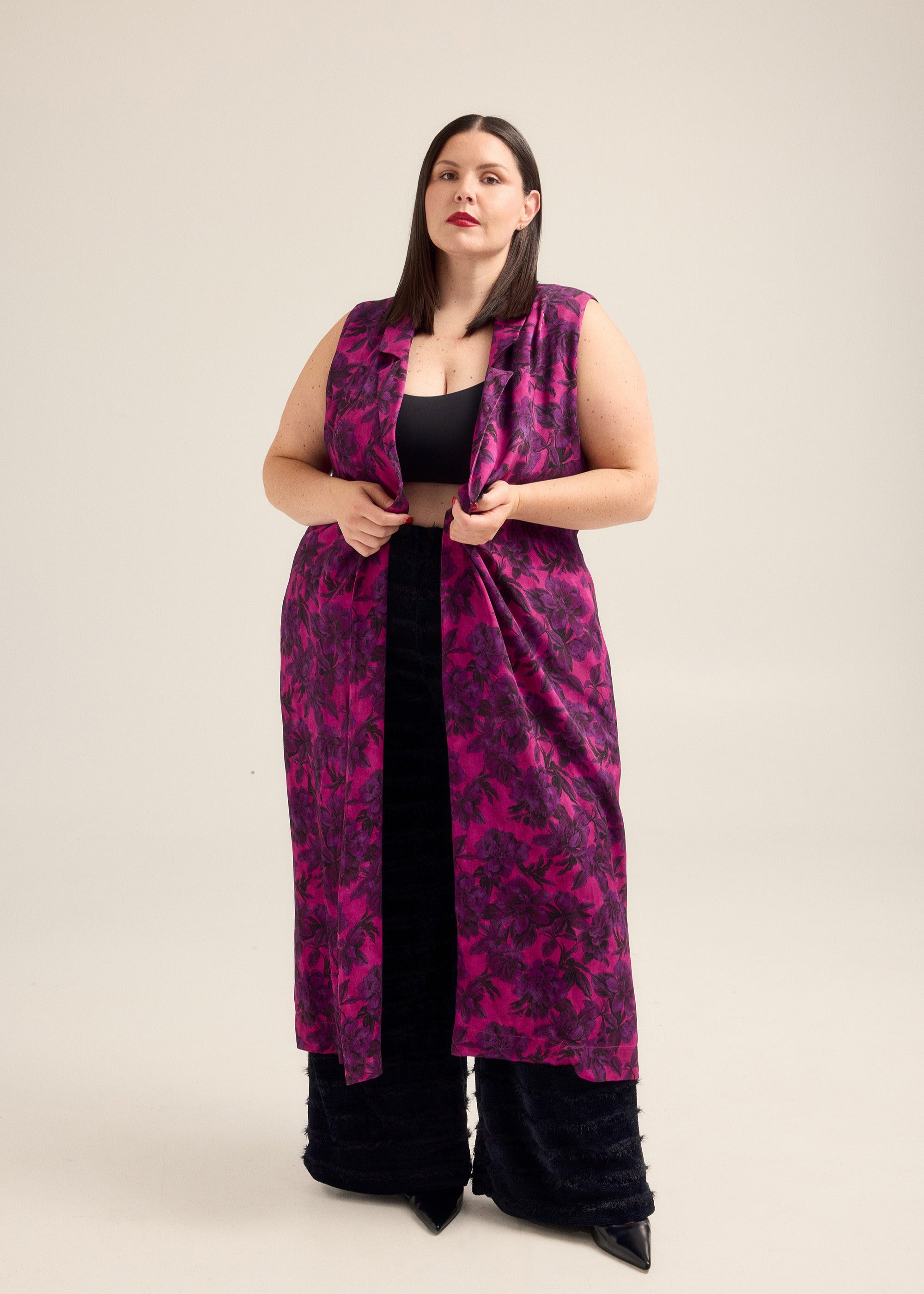 Floral Long Vest