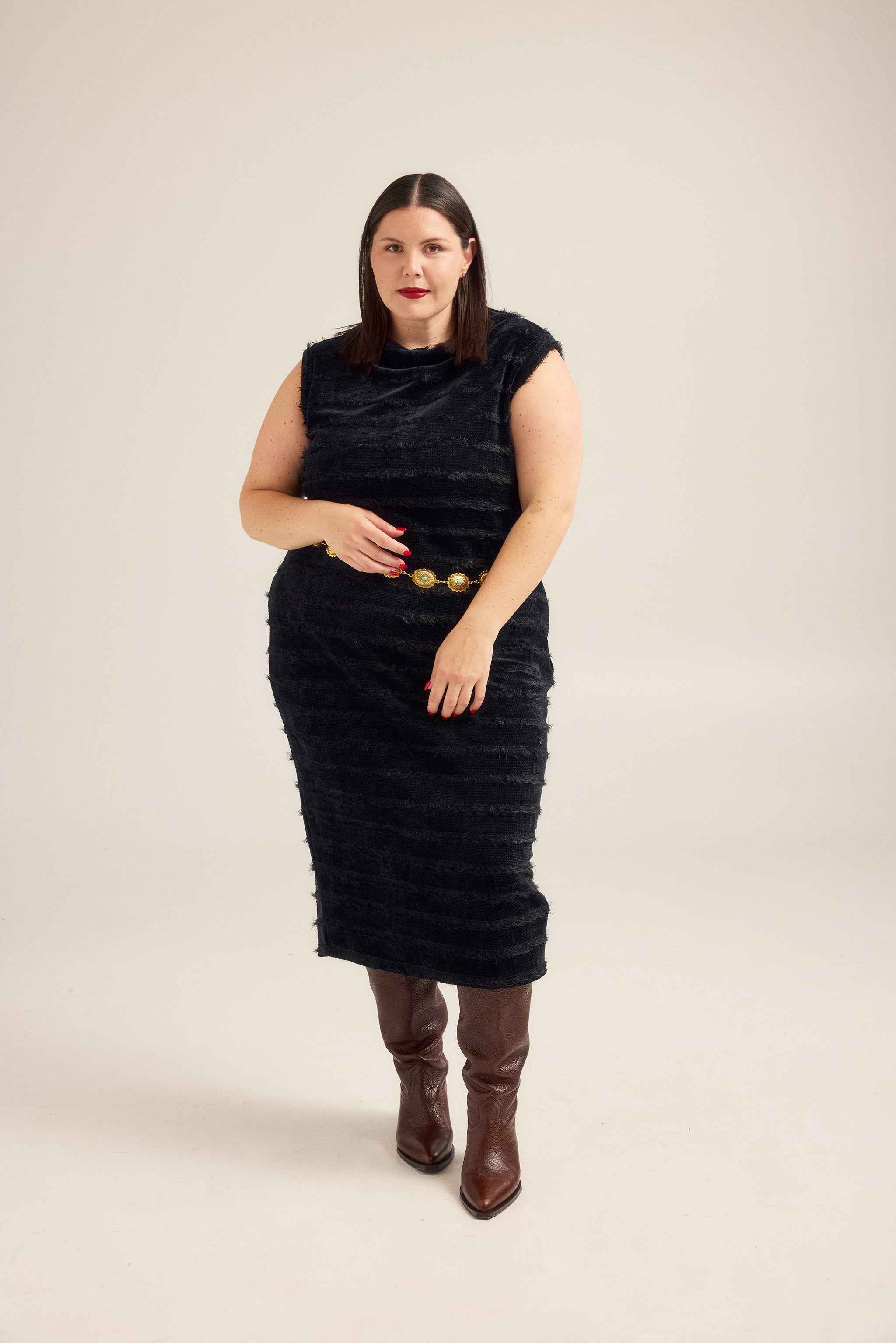 Textured Knit Midi Dress