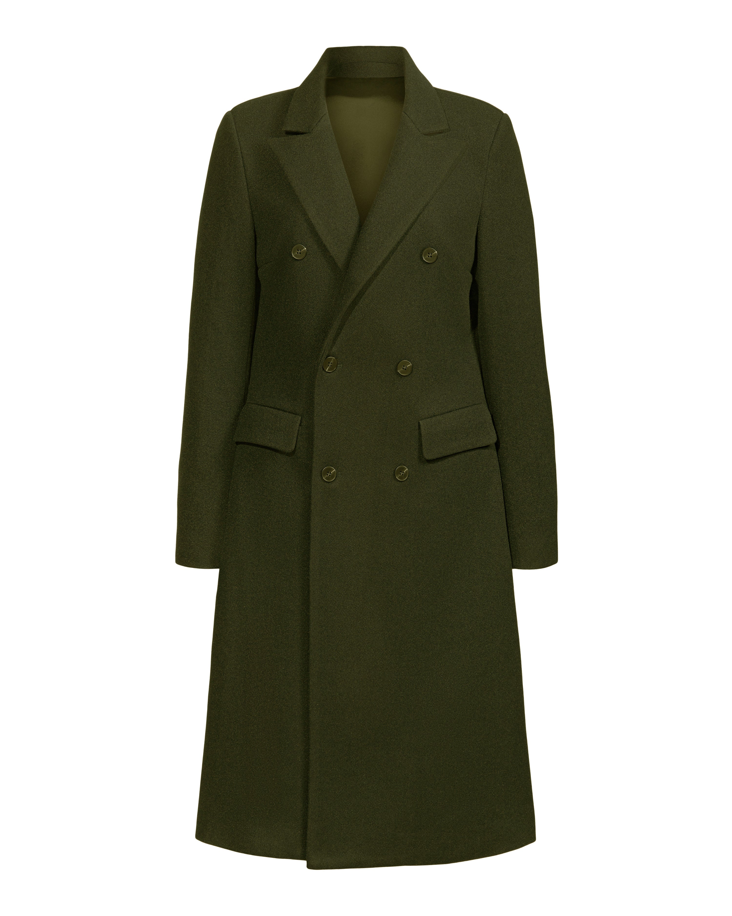Olive PeaCoat with Detachable Scarf