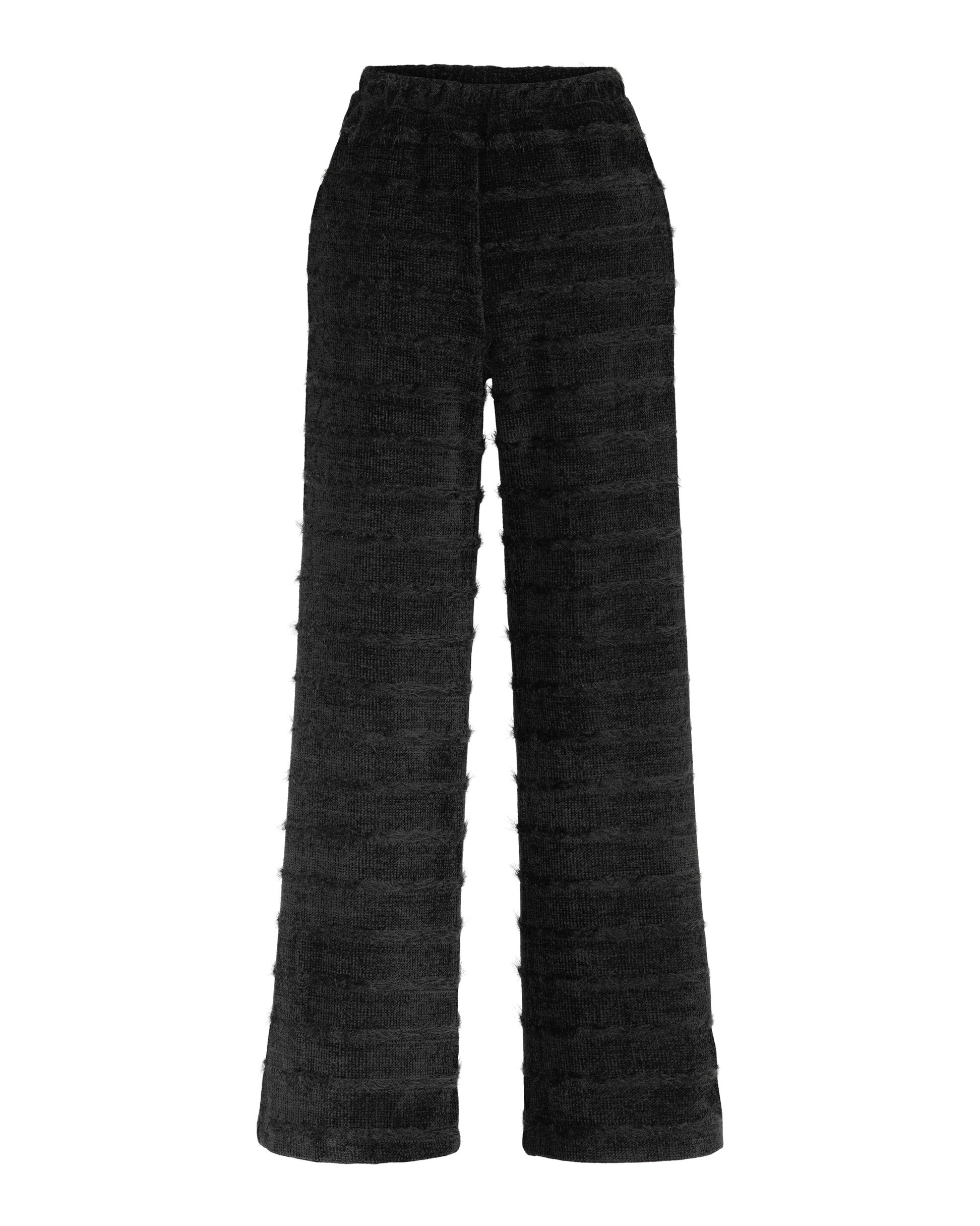Textured Knit Wide Leg Pants