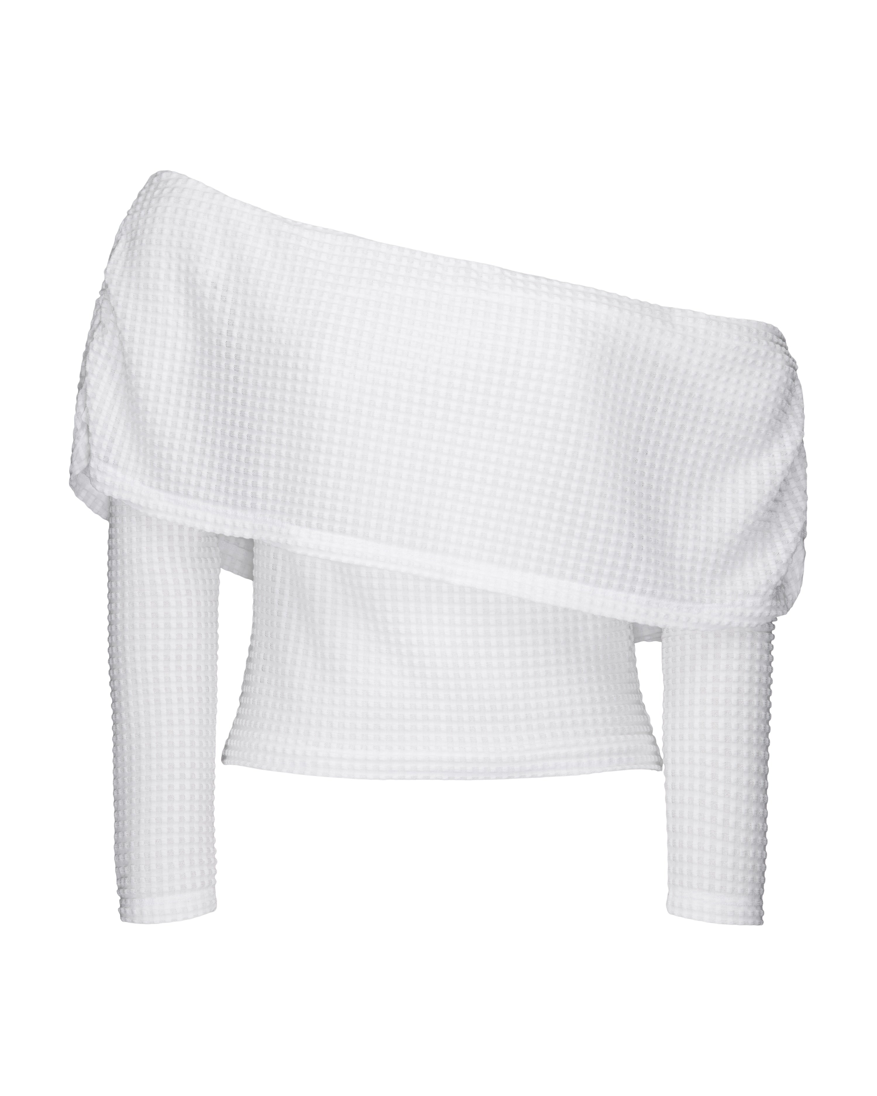 Geometric Knit Cowl Neck Top