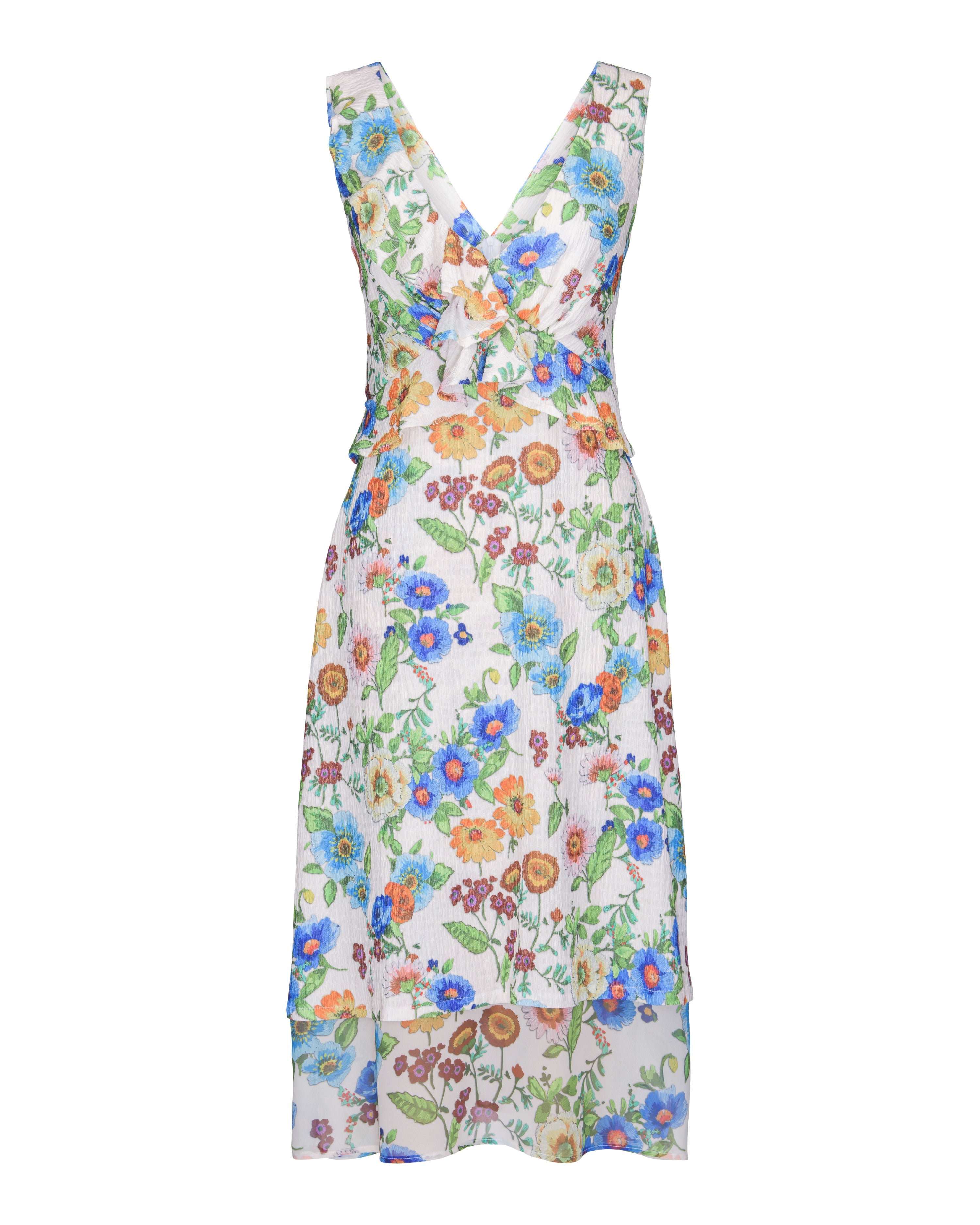 Antique Floral Ruffle Dress