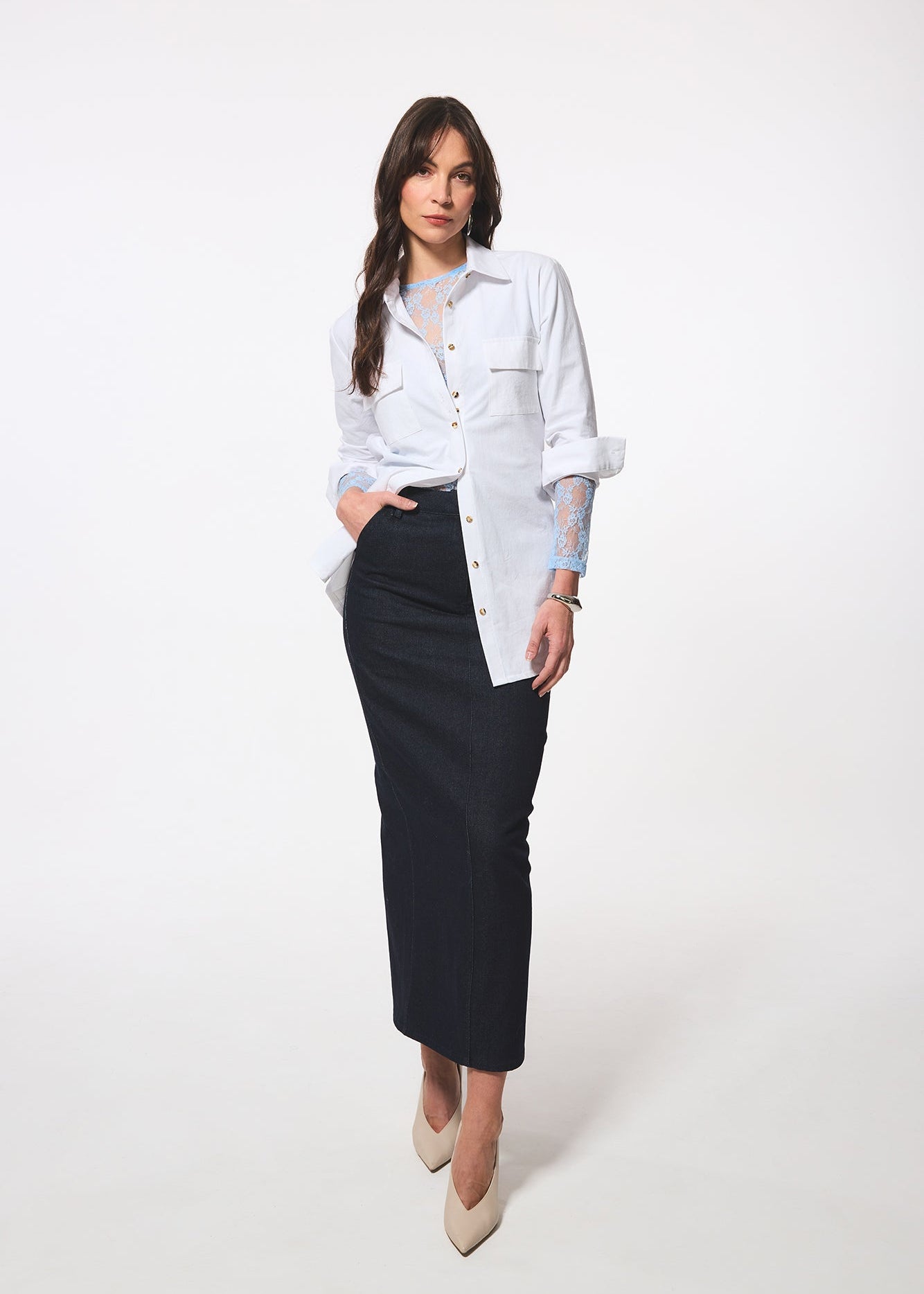 Denim Maxi Skirt
