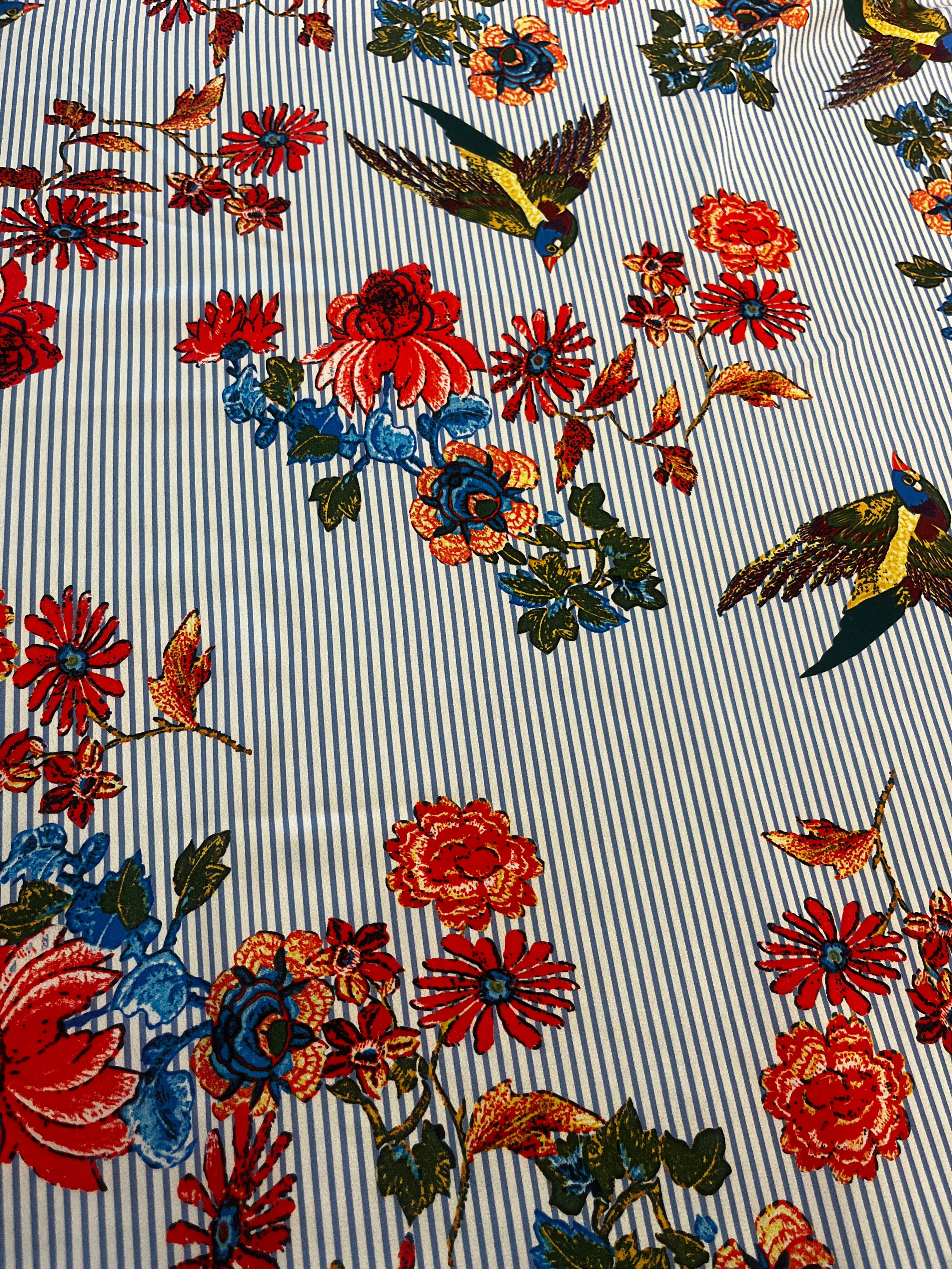 Bird Striped Fabric