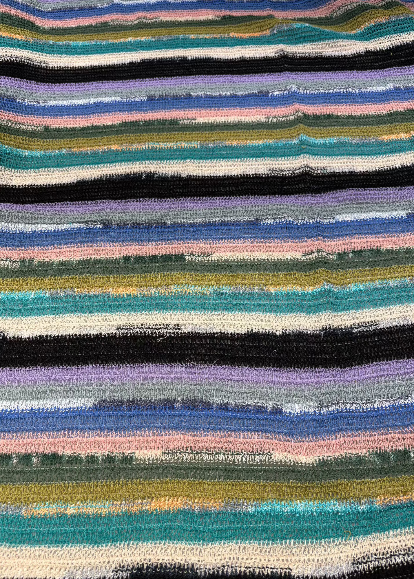 Striped Knit Fabric, Dark Colours