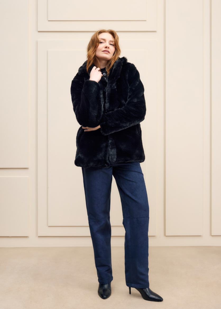 Short Faux Fur Teddy Coat
