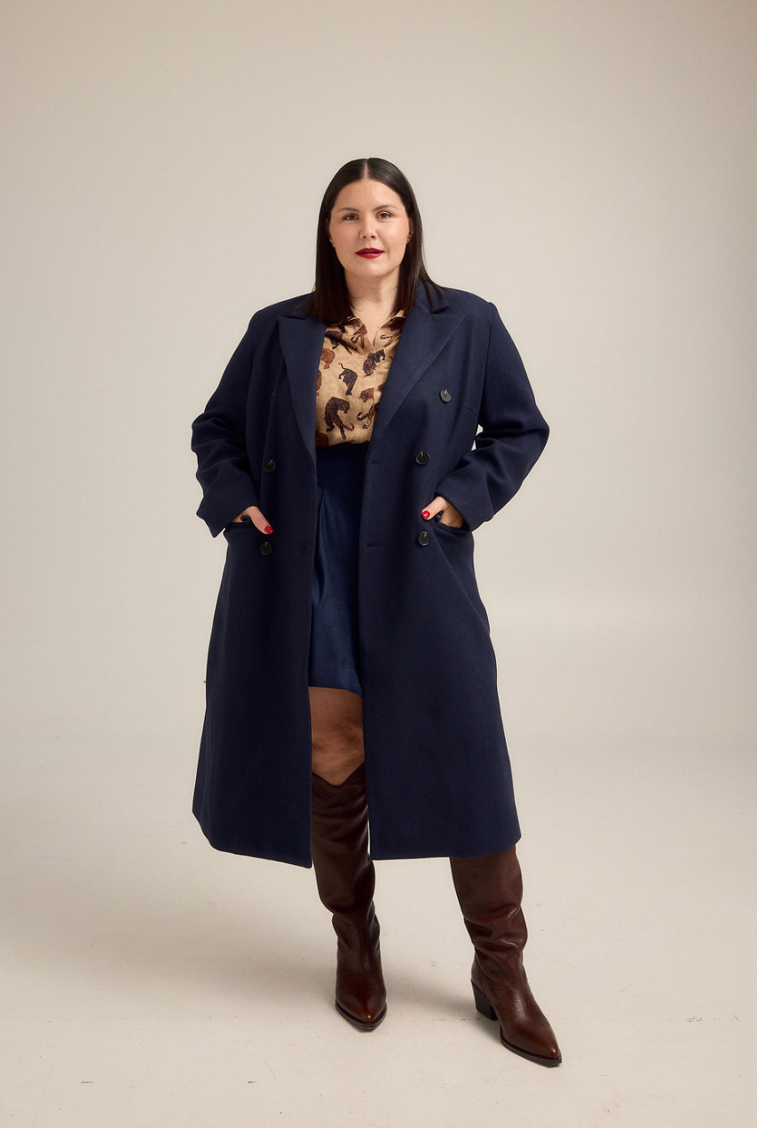 Navy PeaCoat with Detachable Scarf