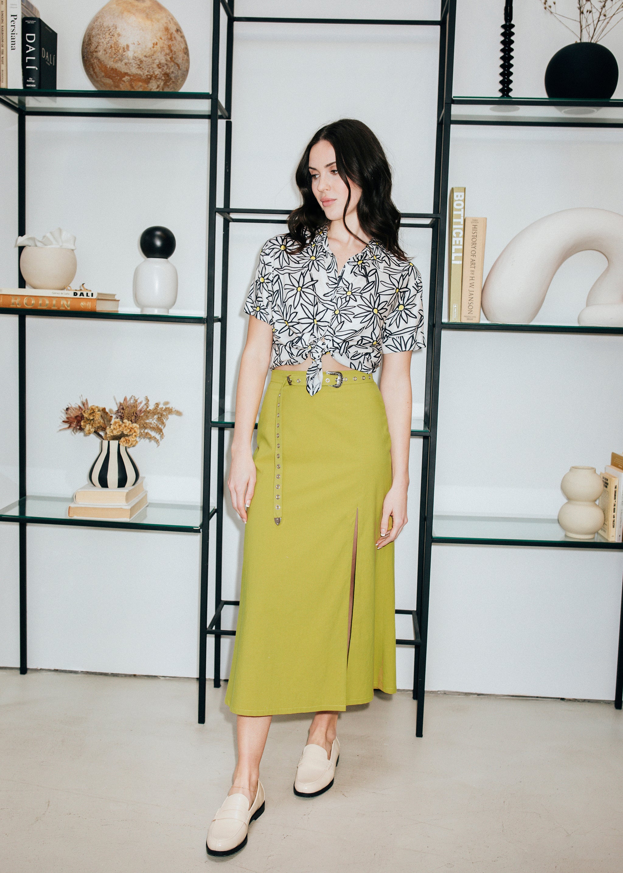 Belted Midi Skirt