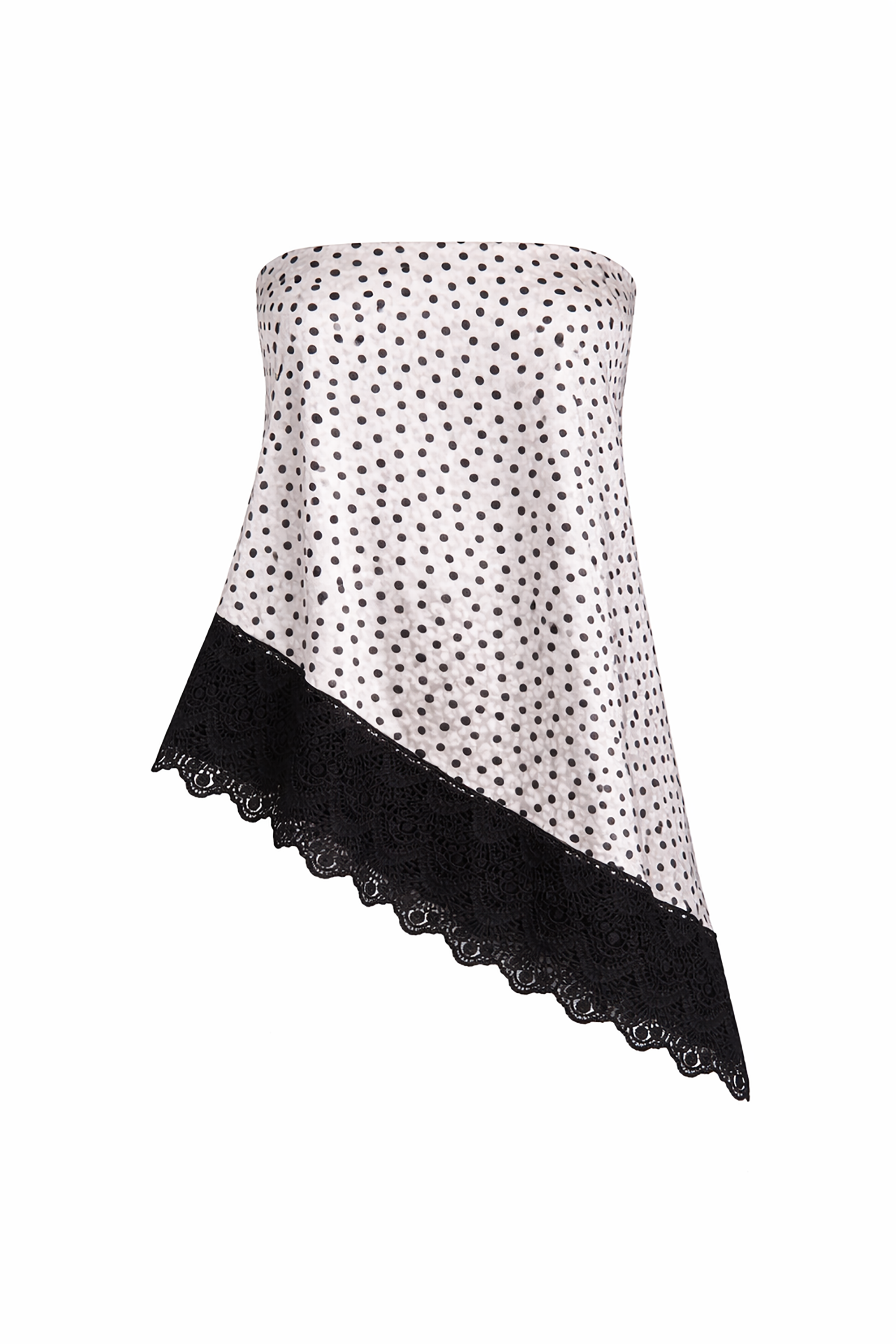 Strapless Printed Lace Detail Top