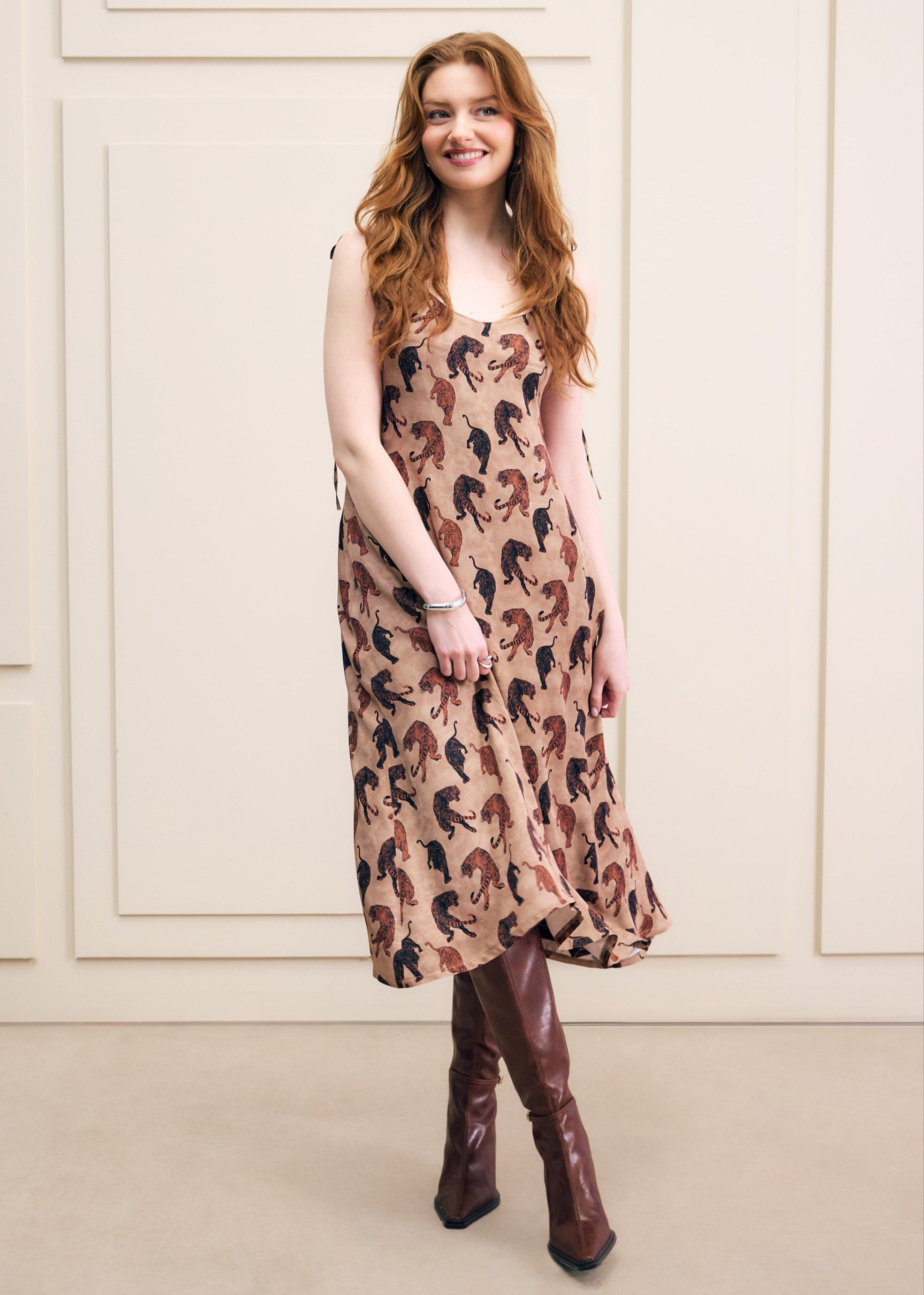 Tiger Print Midi Dress