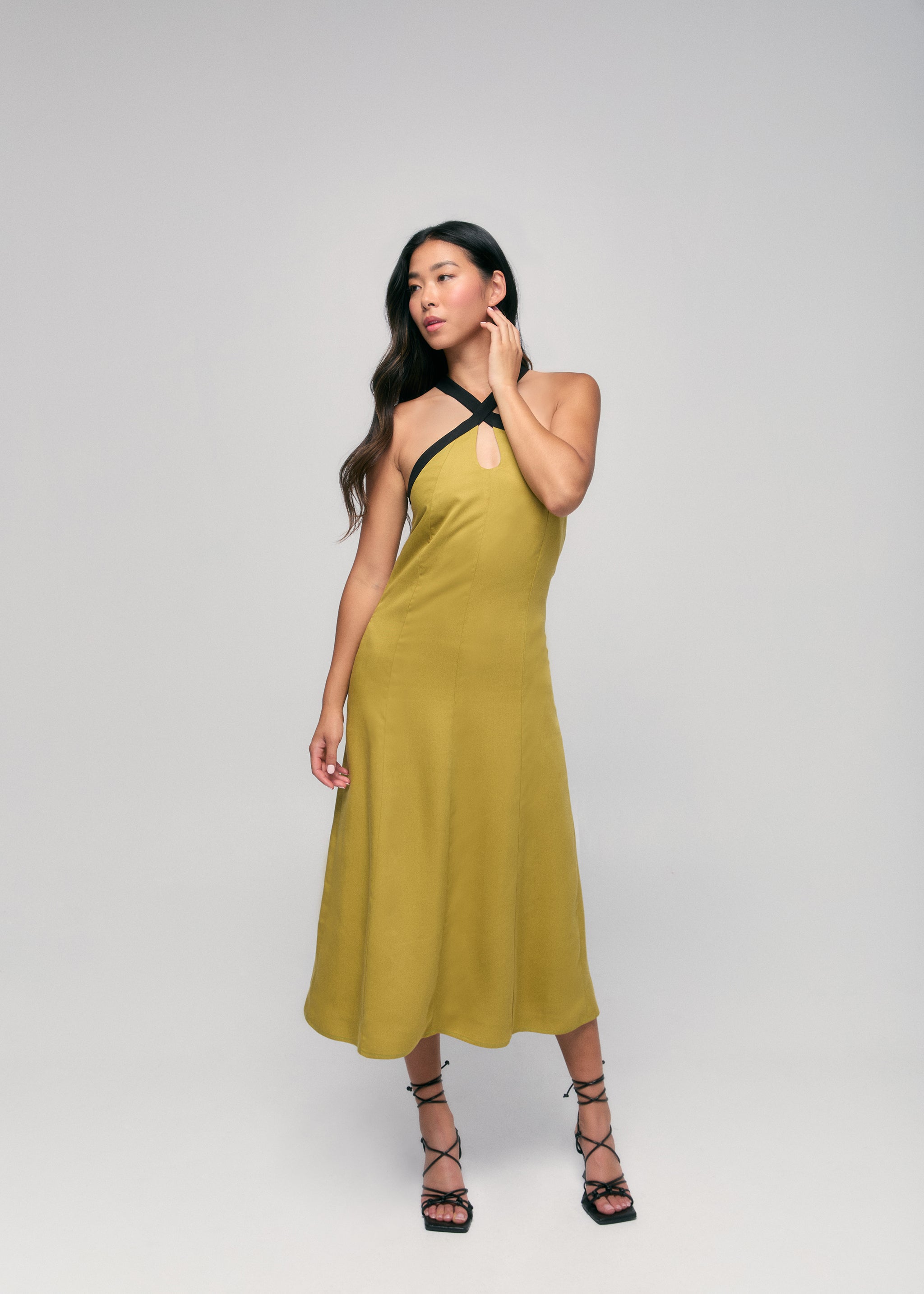 Halter Contrast Dress