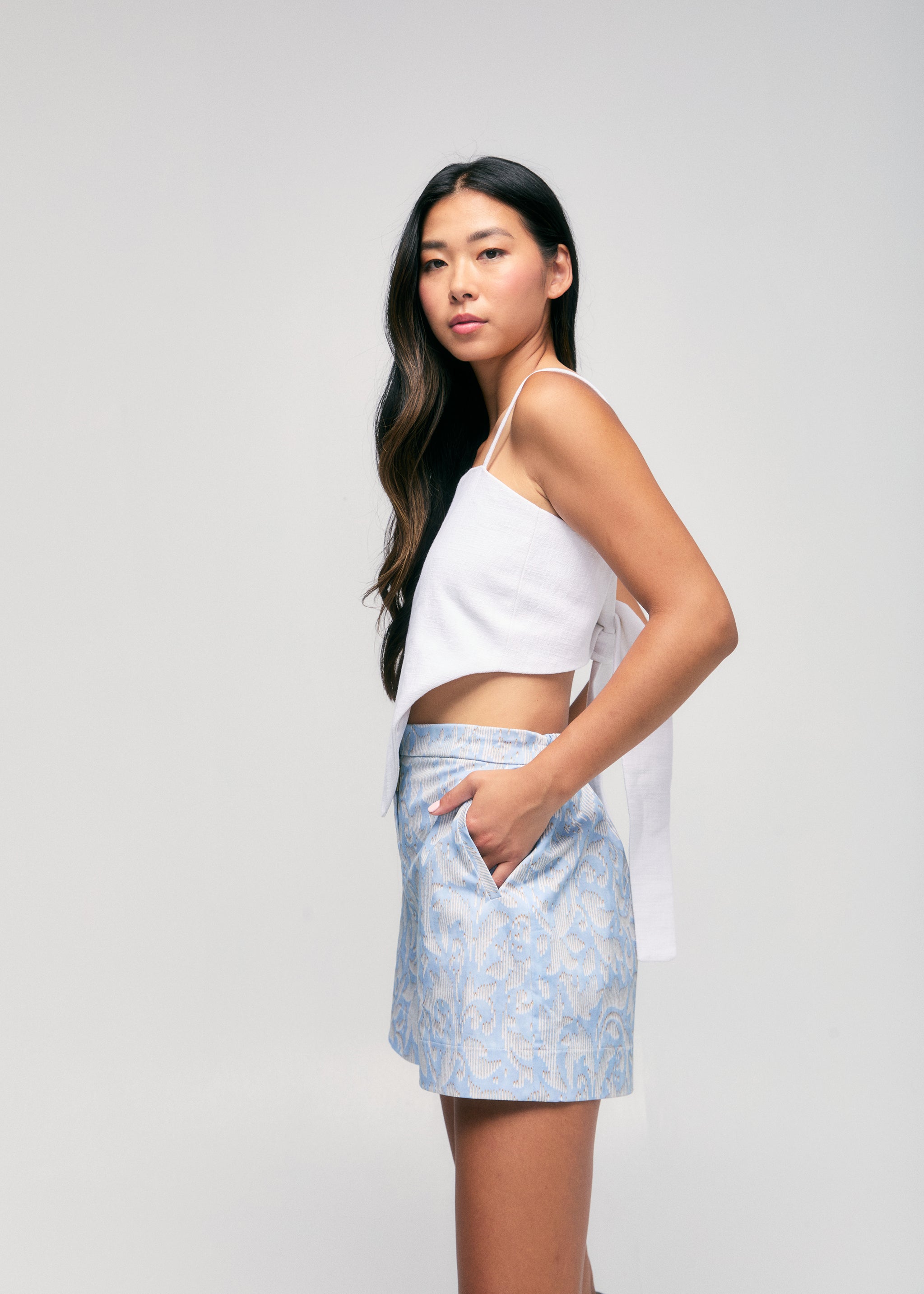 Linen Canvas Handkerchief Top