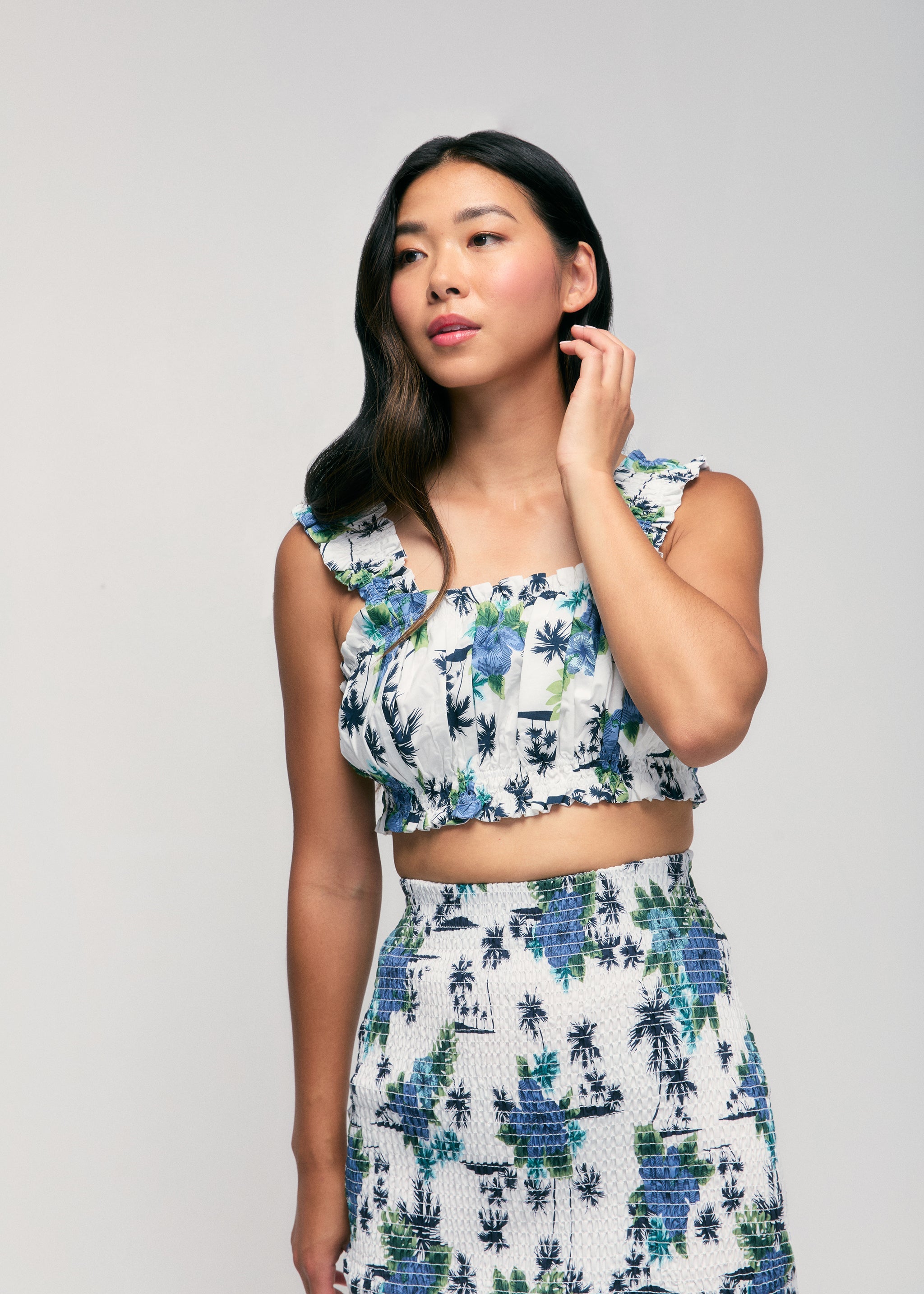 Ruched Floral Tank