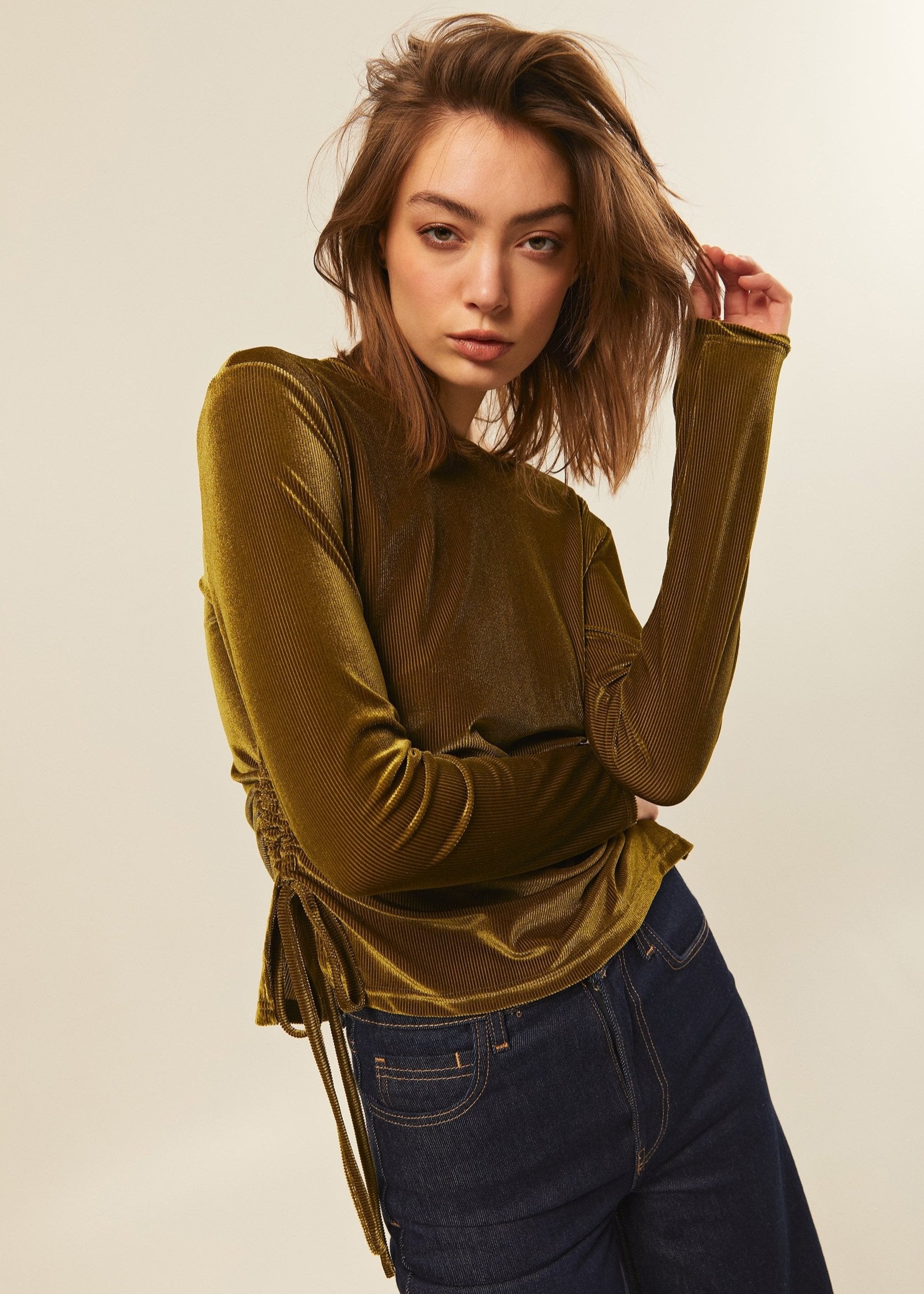 Velvet Ruched Top