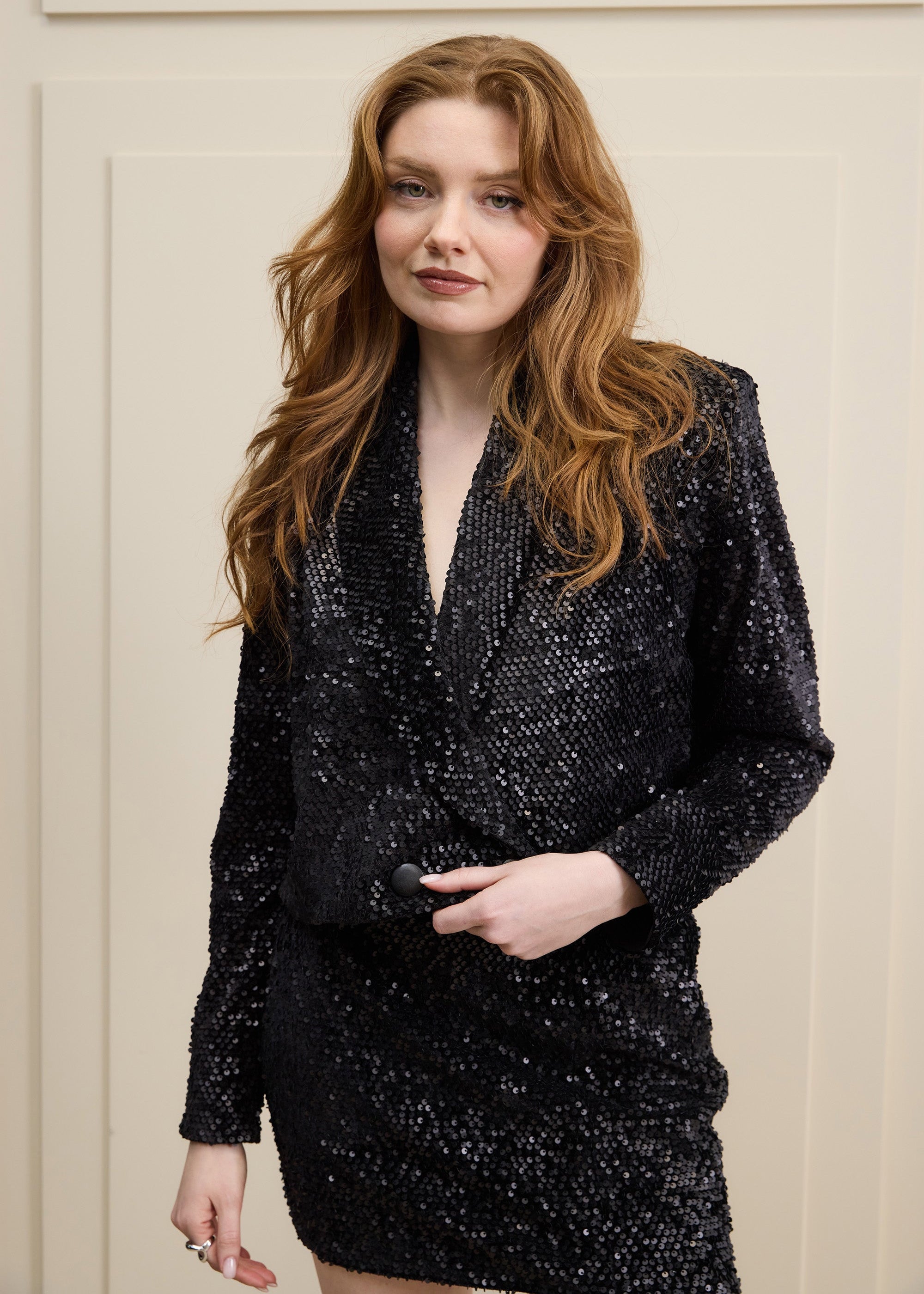 Cropped Sequin Blazer
