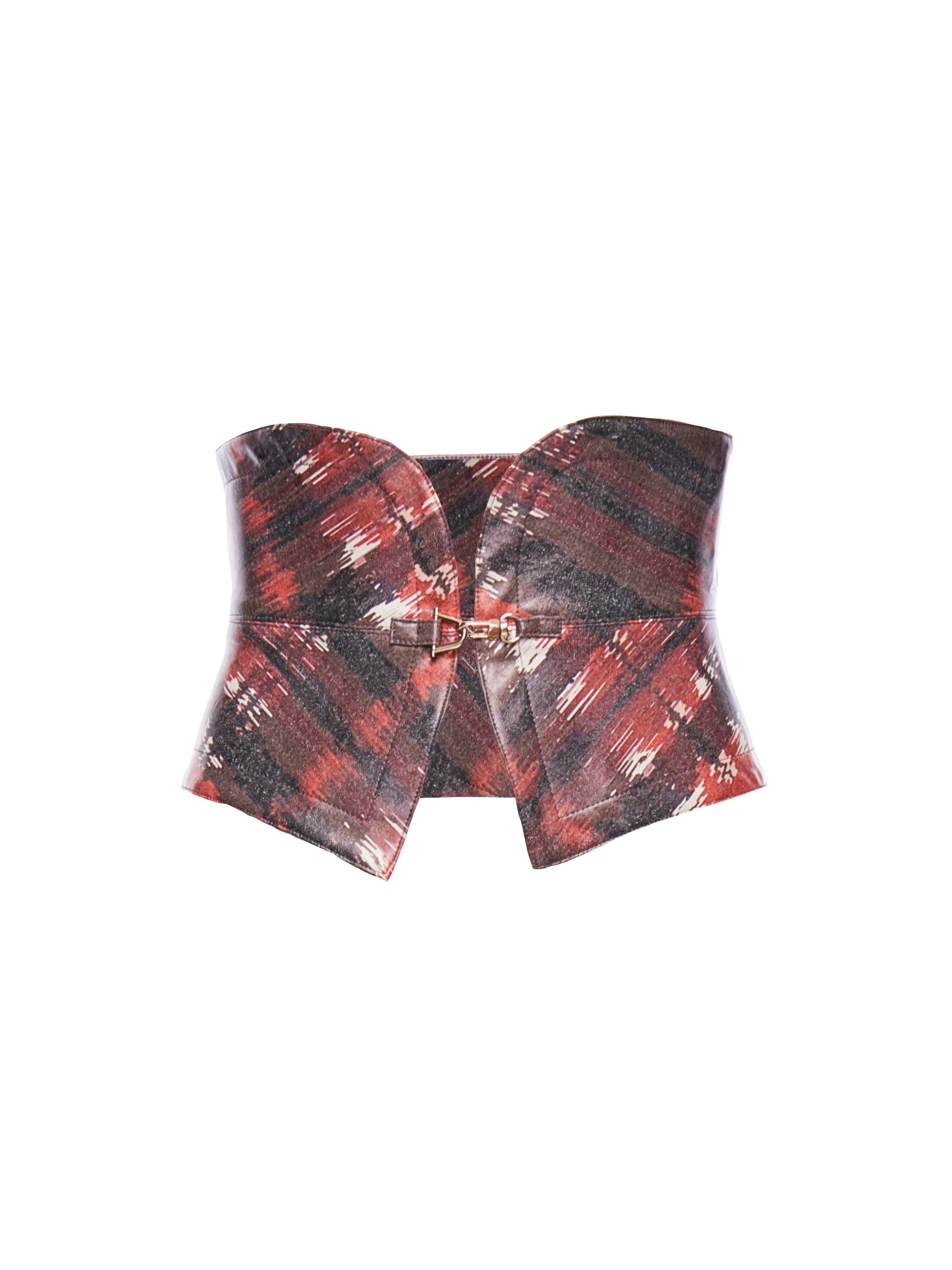 Vegan Red Print Corset Belt.