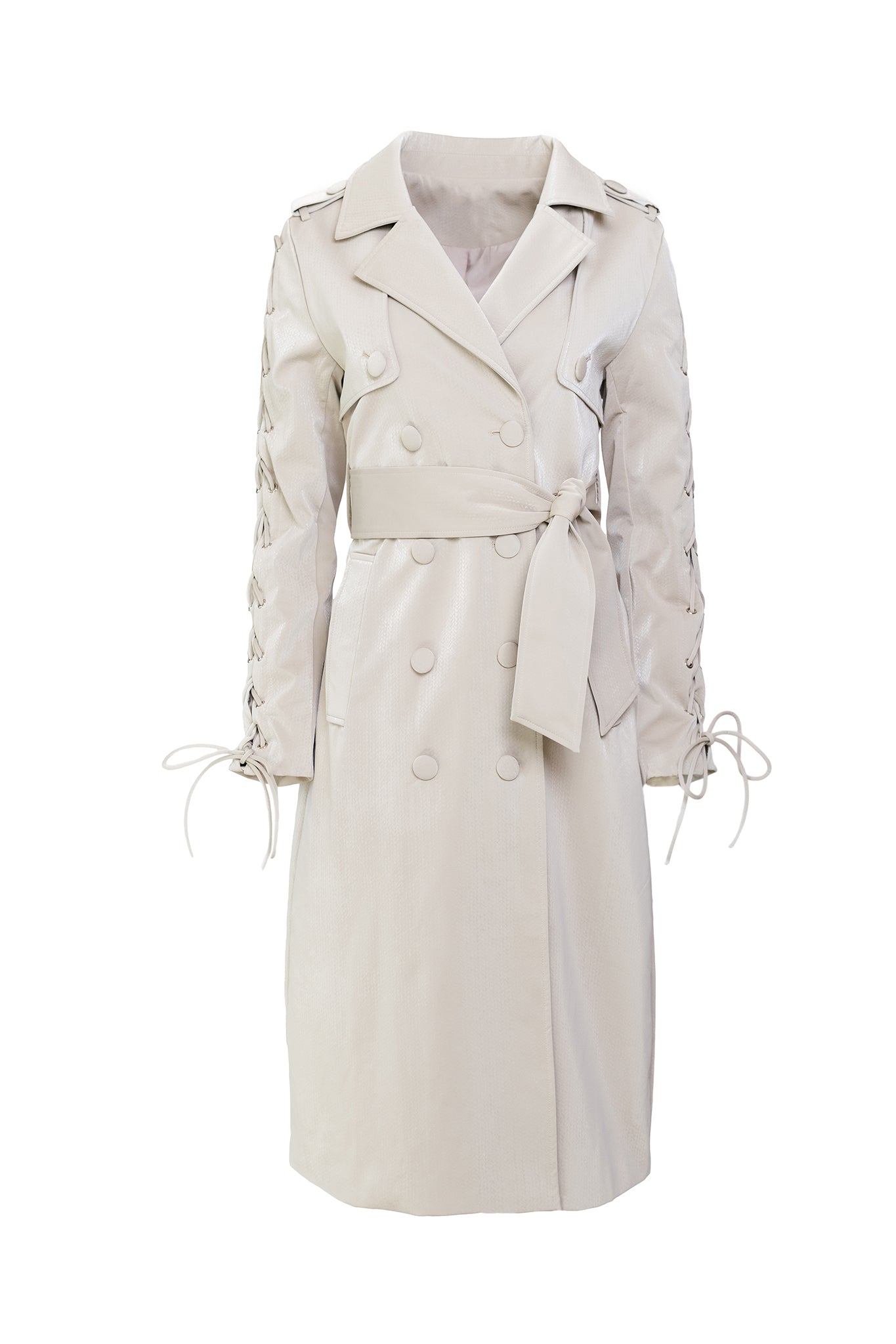 Lace-Up Back Trench Coat