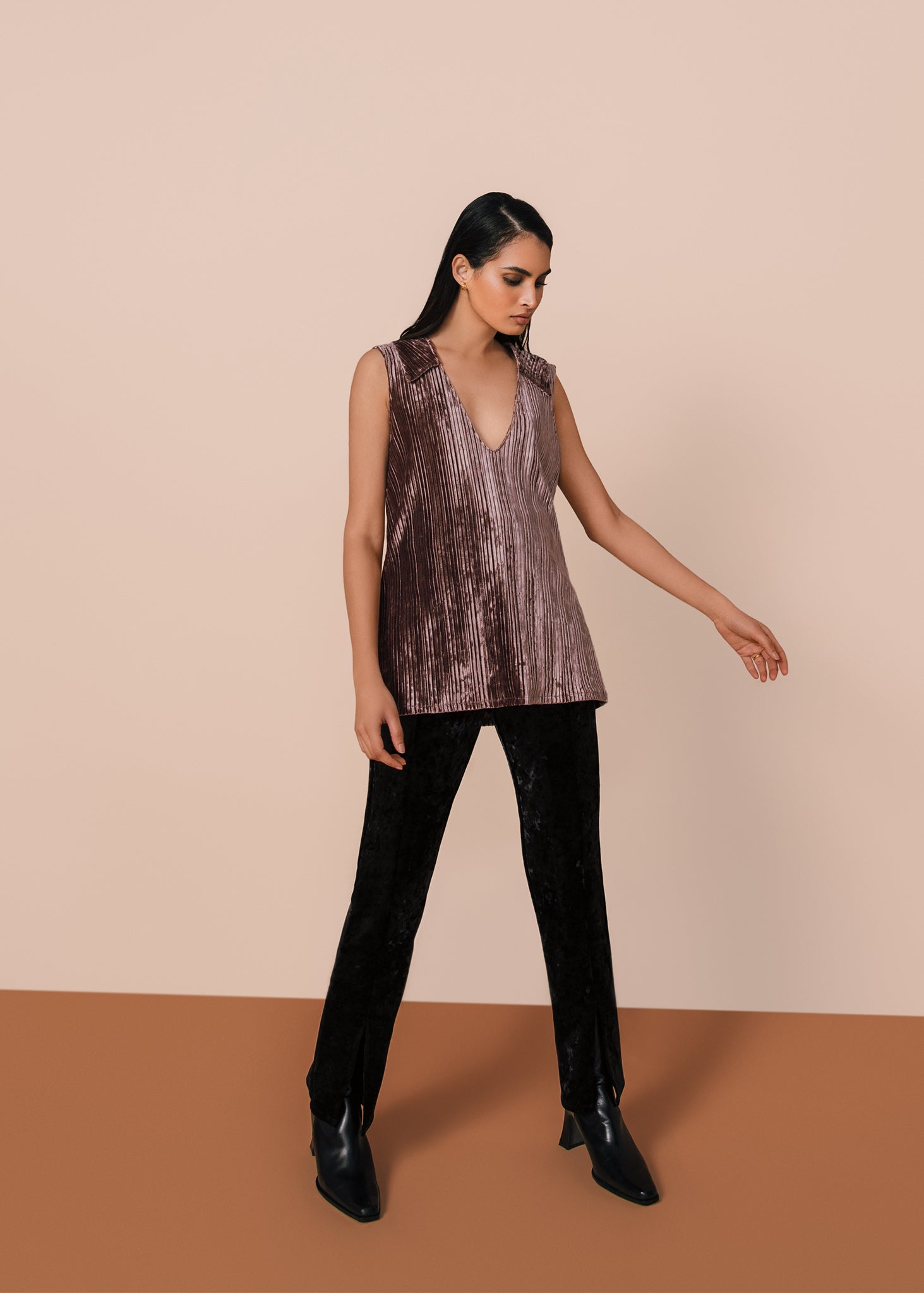Velvet Sleeveless Top