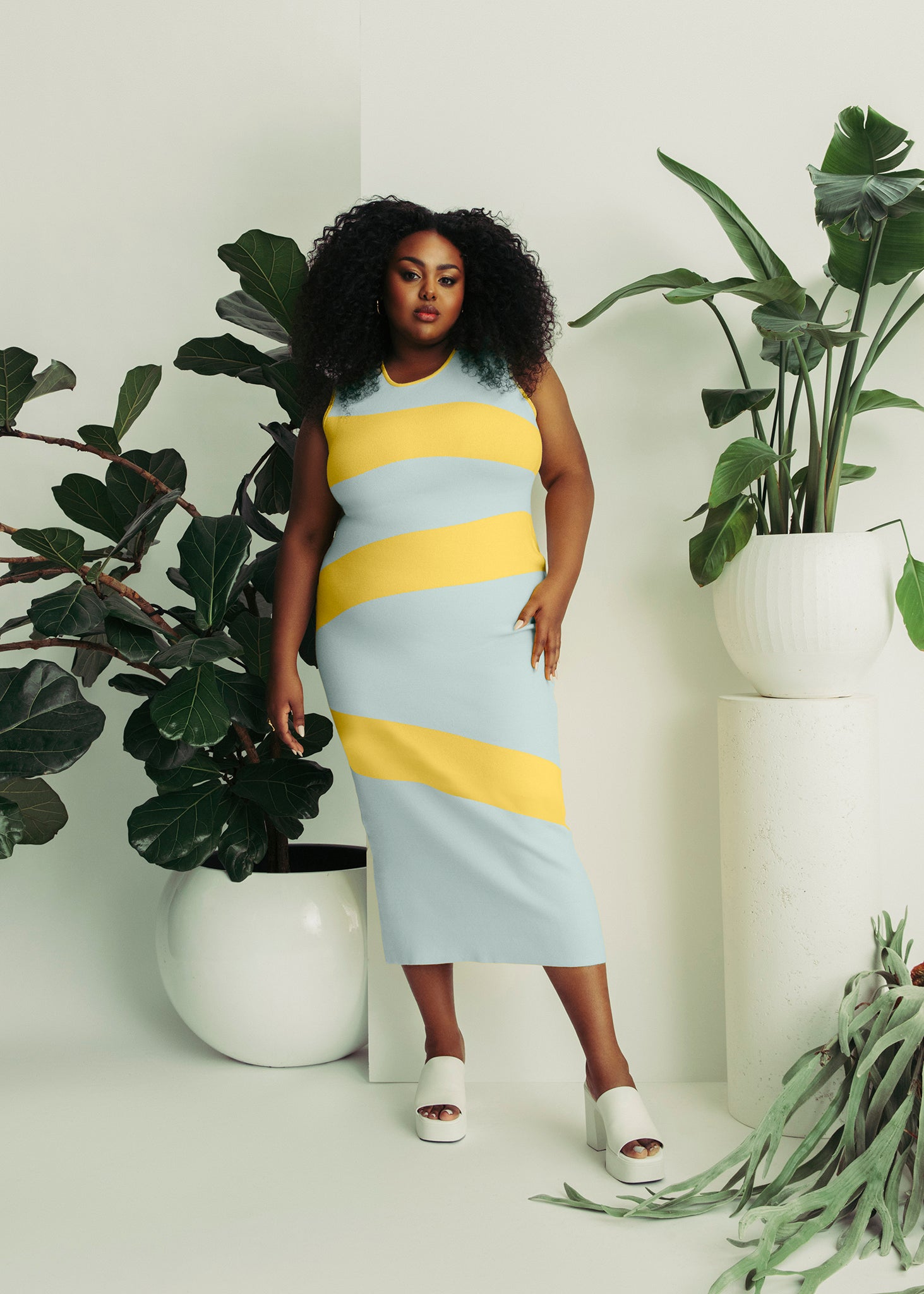 Knit Swirl Midi Dress