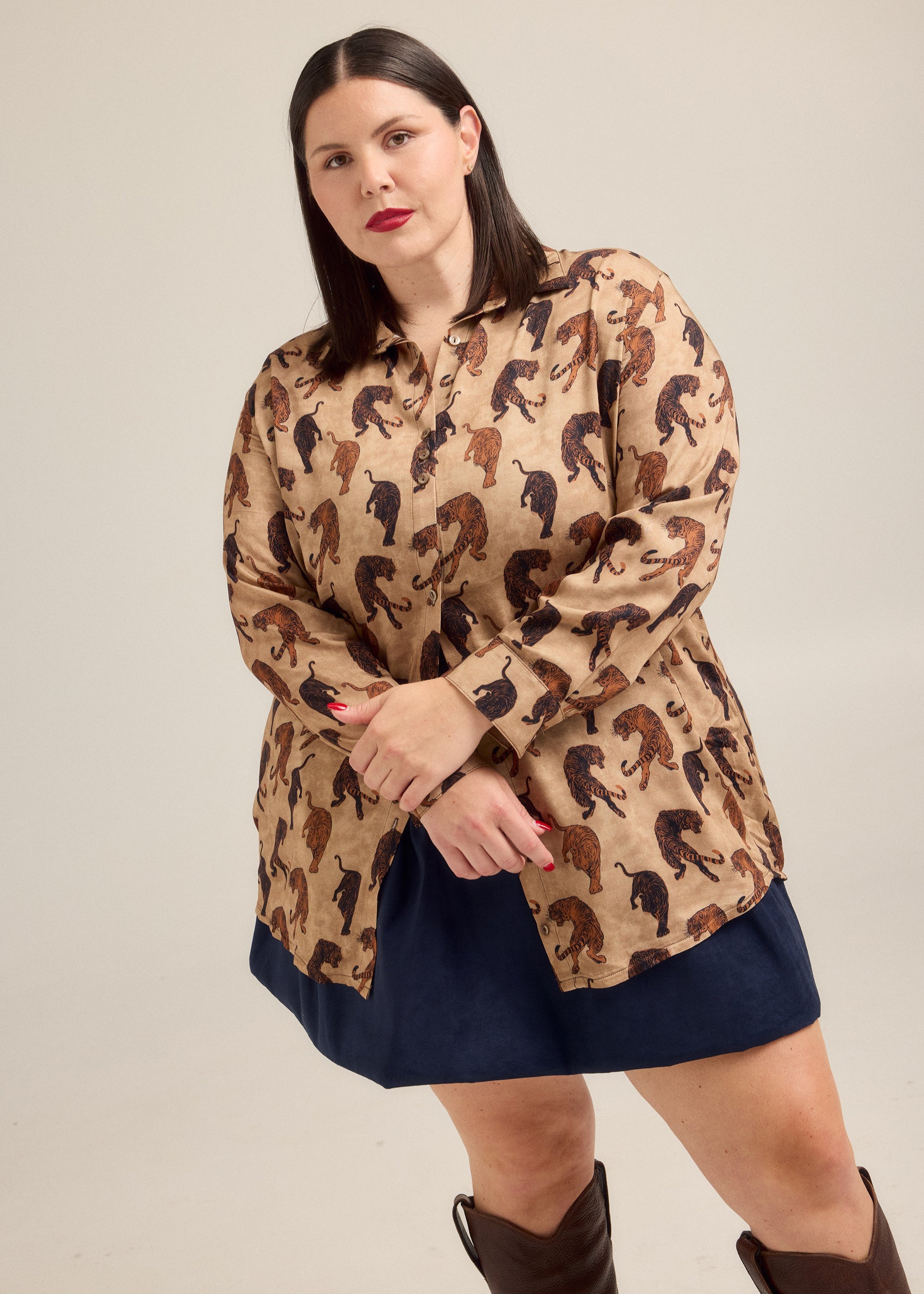 Suede Bubble Hem Skirt