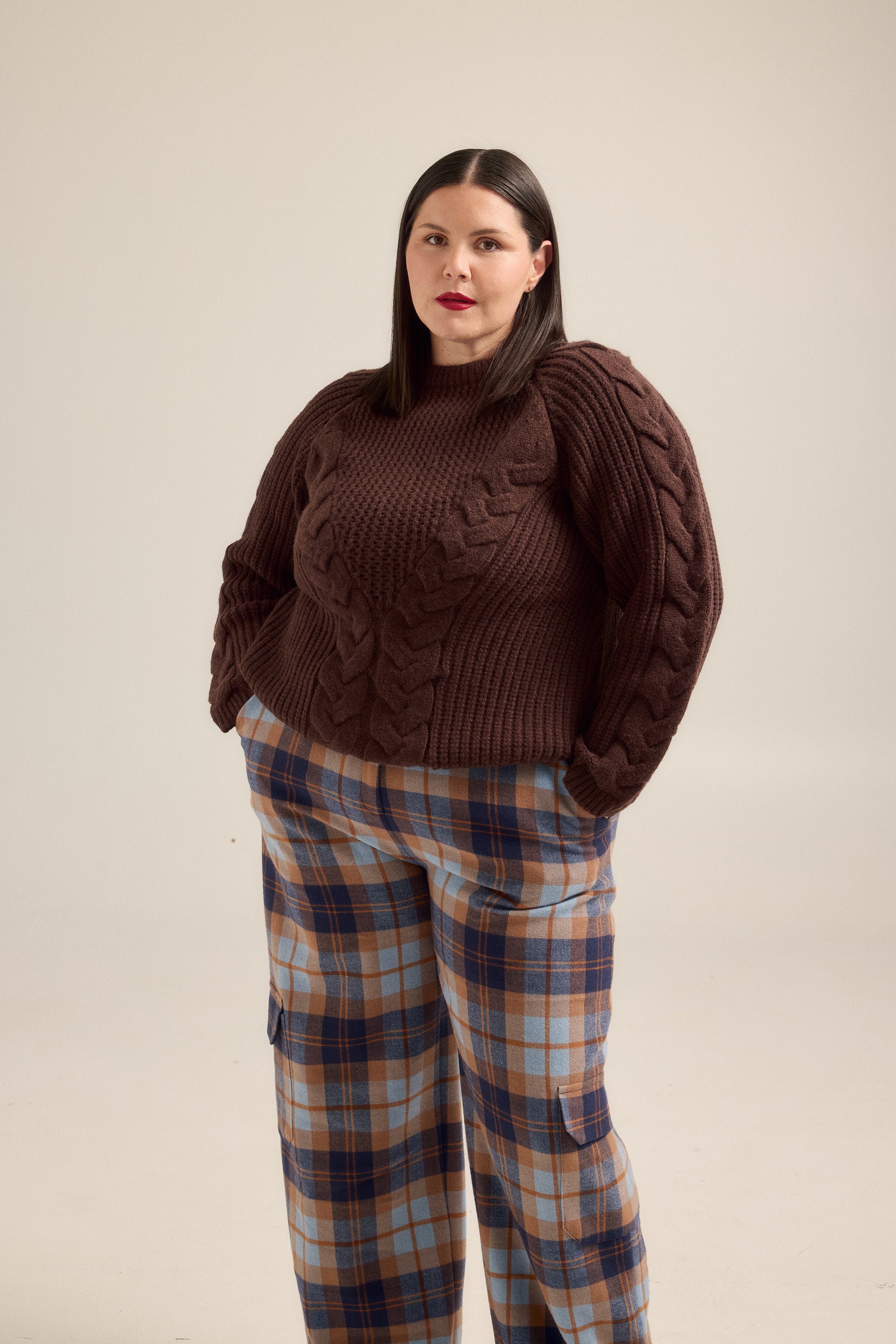 Blue Plaid Cargo Pants