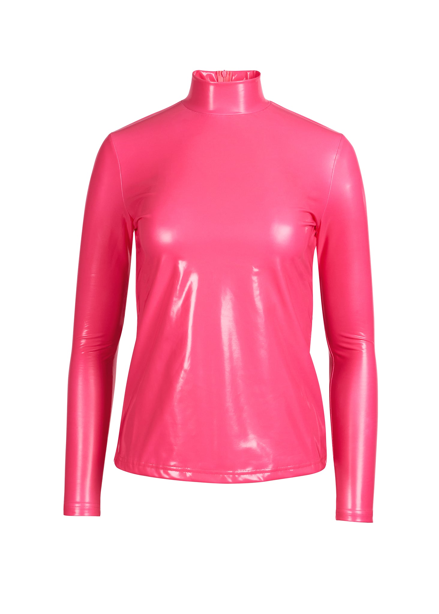 Pink Patent Turtleneck