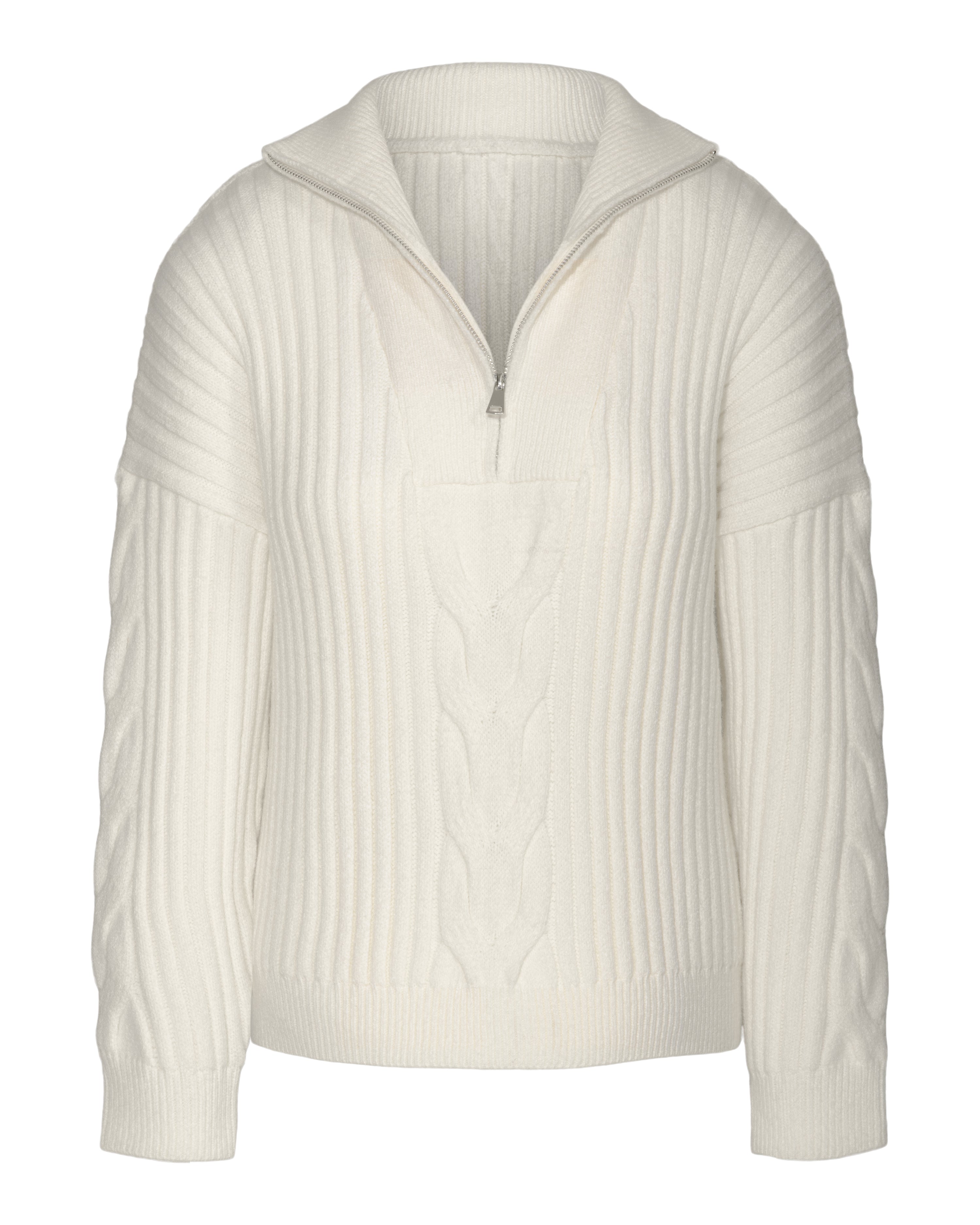Half Zip Cable Knit Sweater