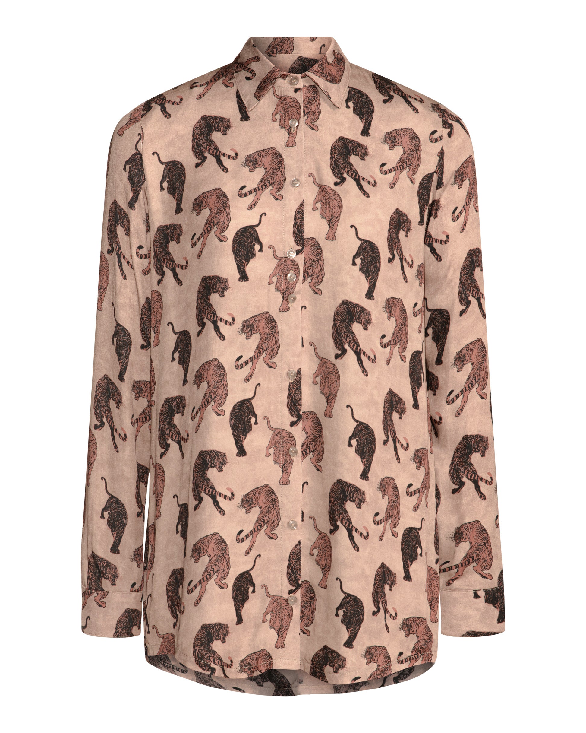 Tiger Print Long Sleeve Blouse