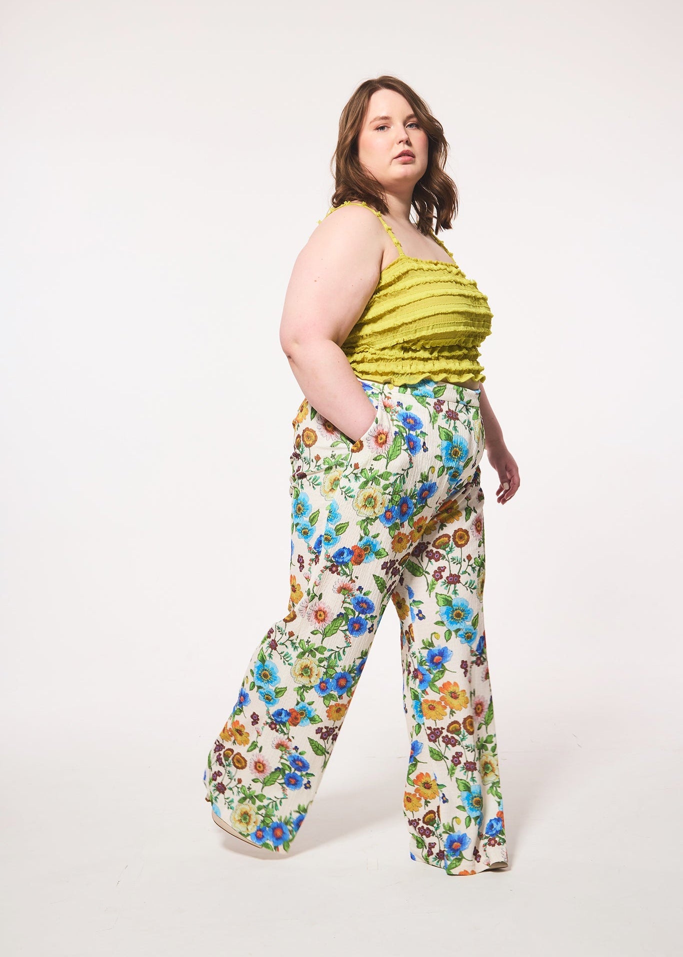 Antique Floral Wide Leg Pants