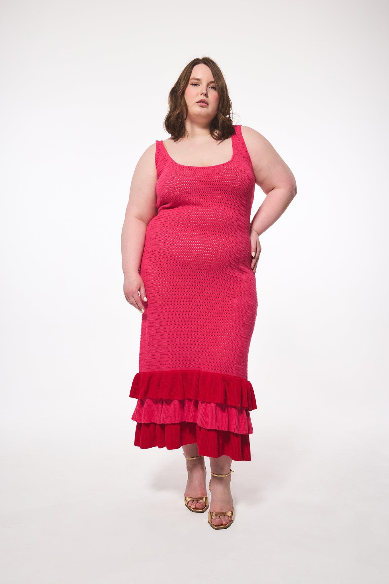 Crochet Knit Ruffle Hem Dress  Hilary MacMillan