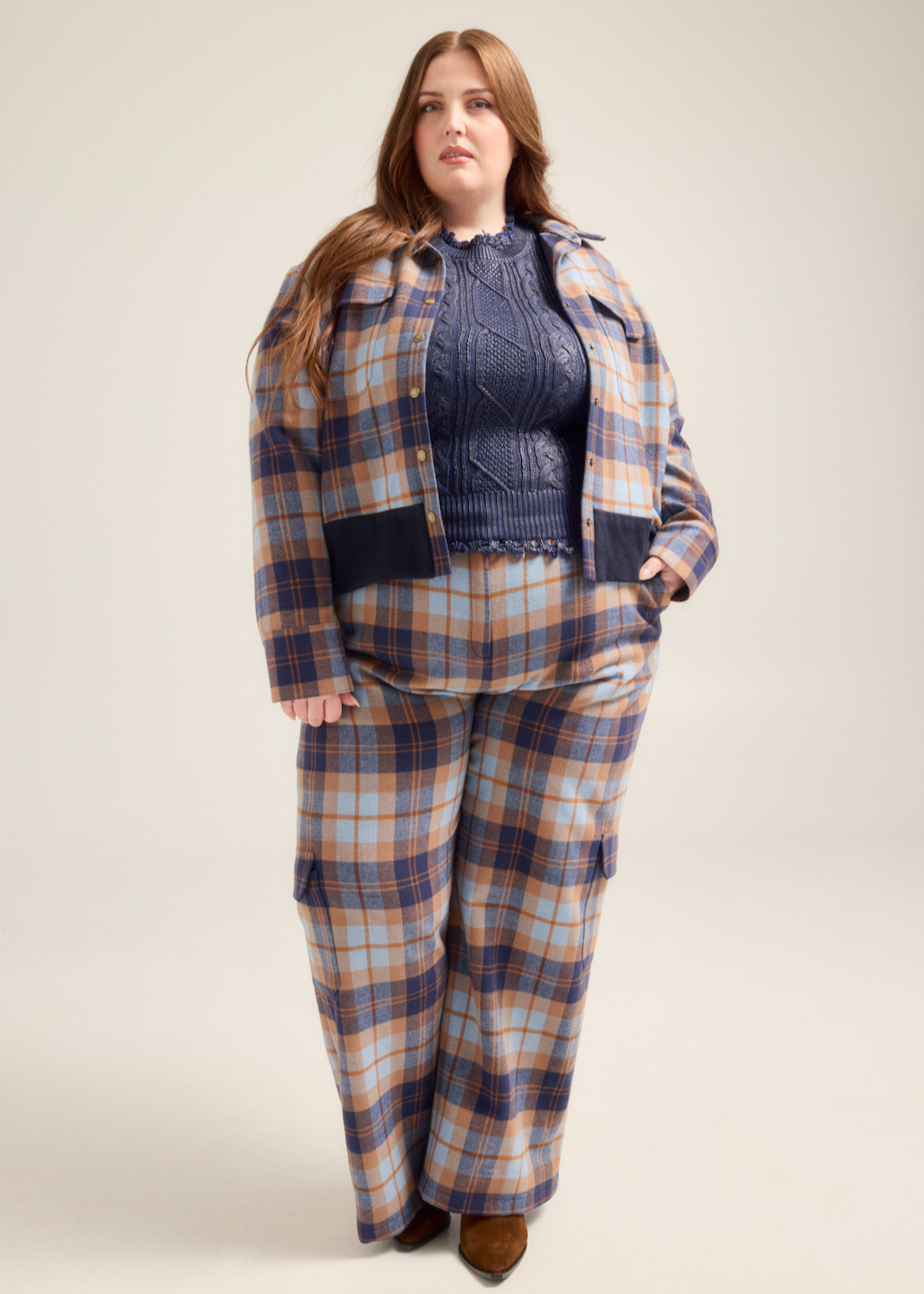 Blue Plaid Bomber Jacket