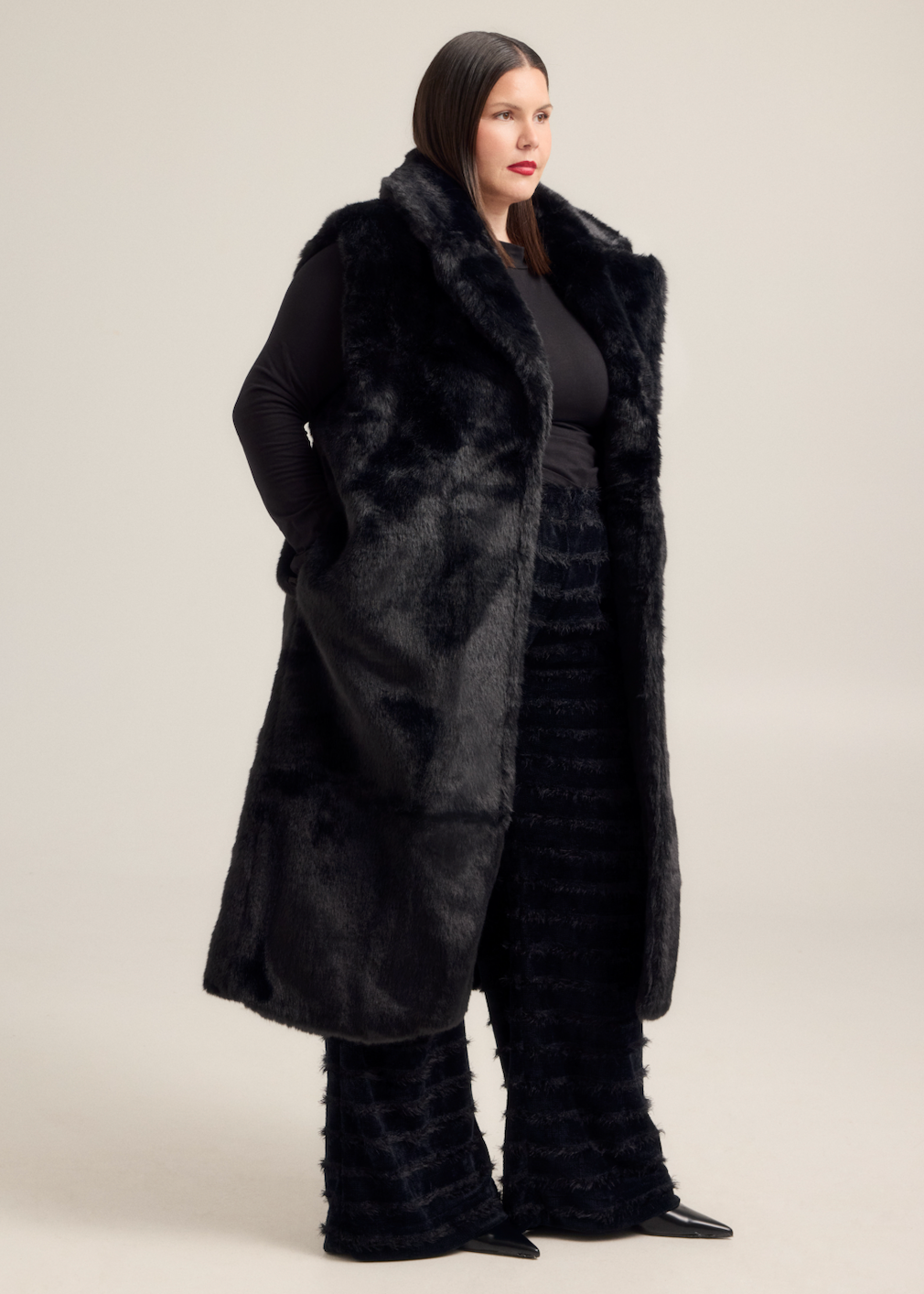Faux Fur Midi Vest