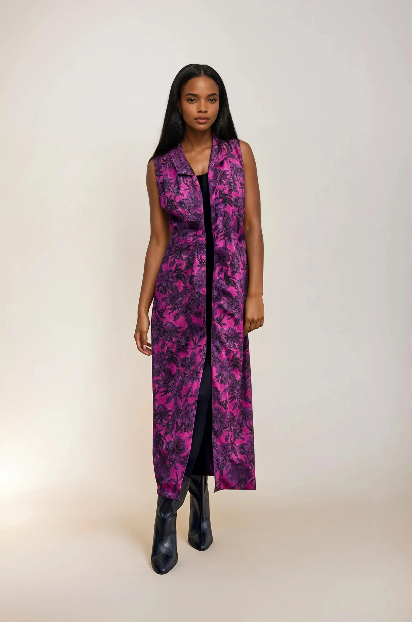 Floral Long Vest