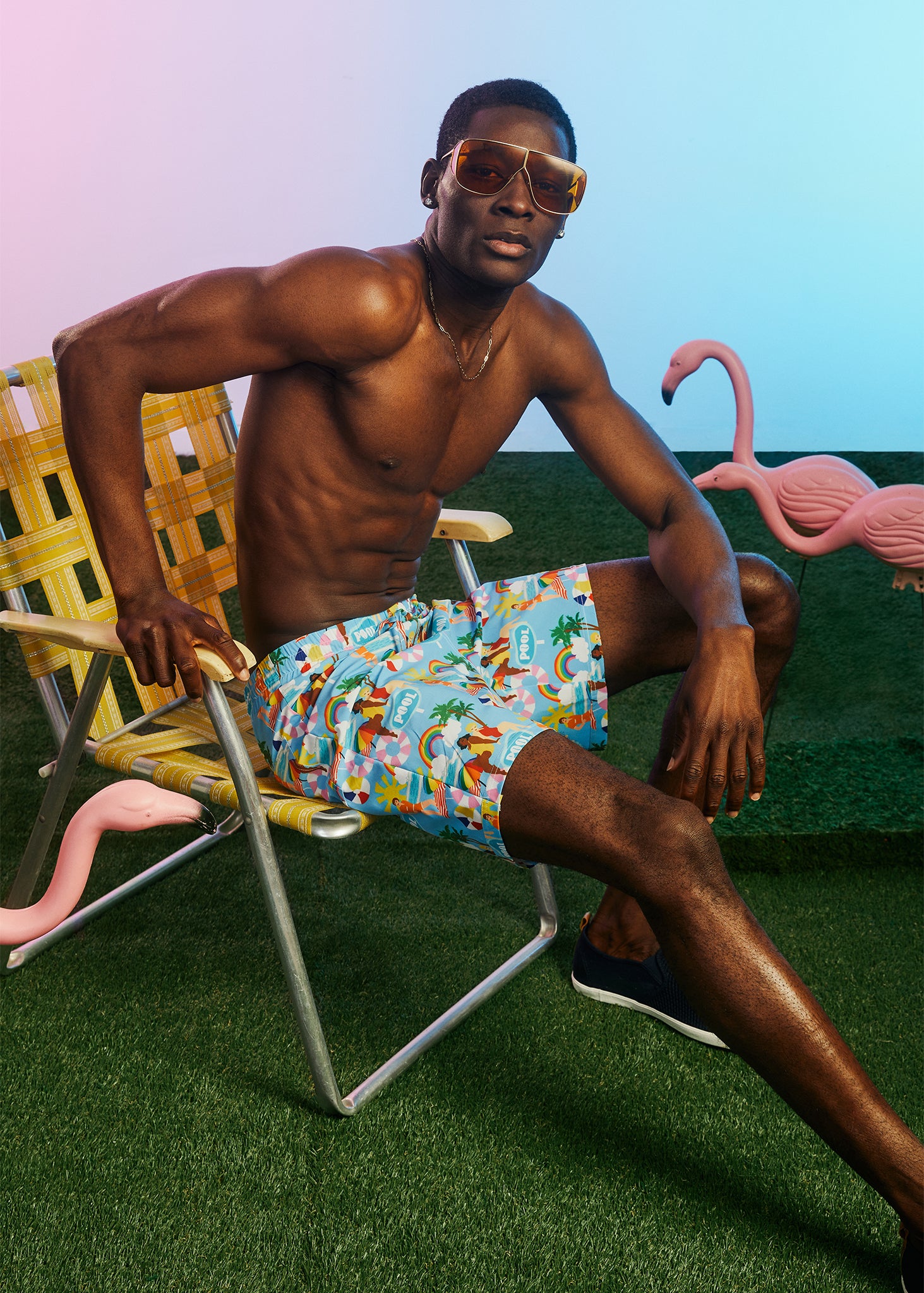 Poolside Printed Swim Shorts