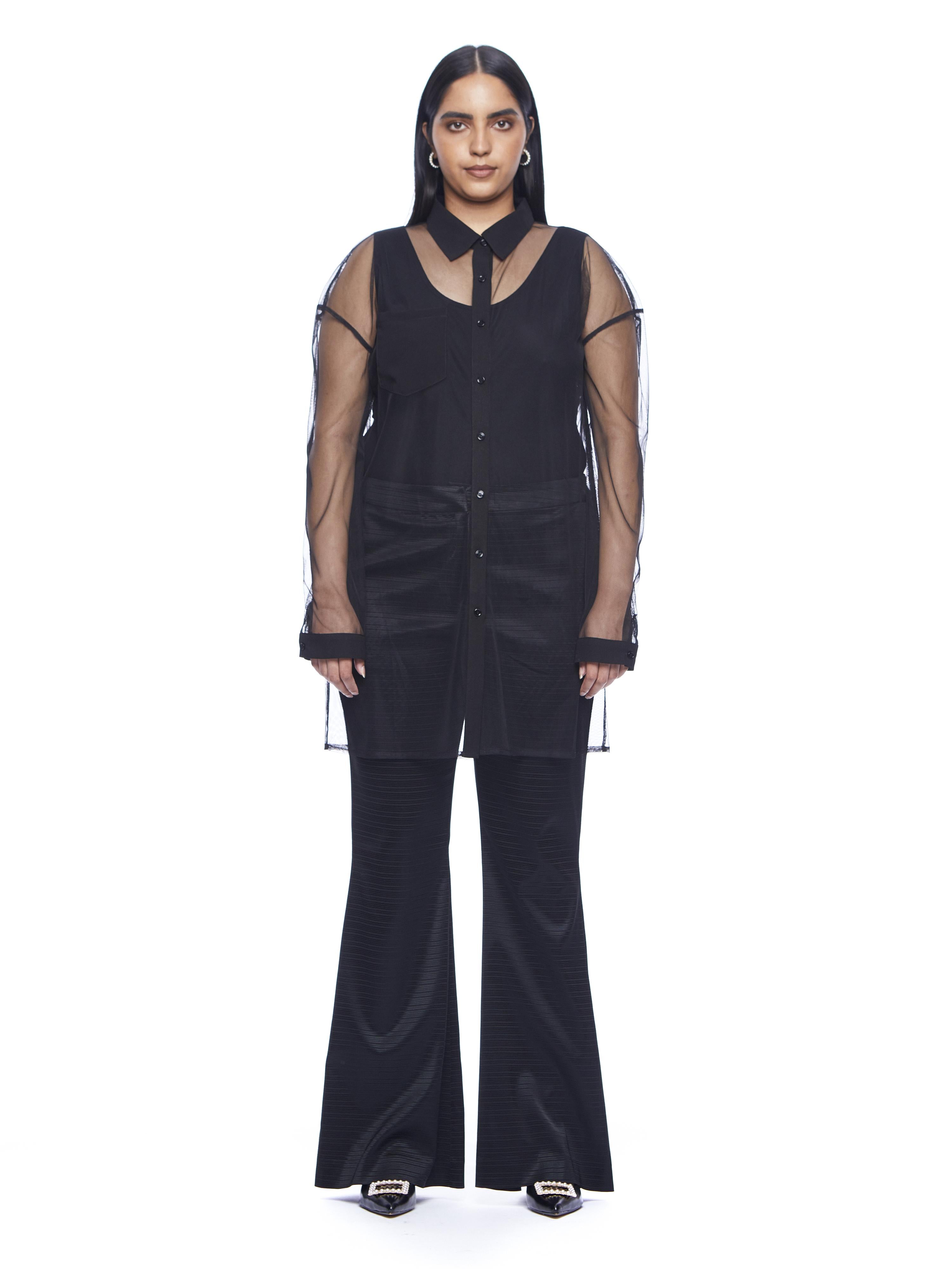 textured-flared-pants-on-model