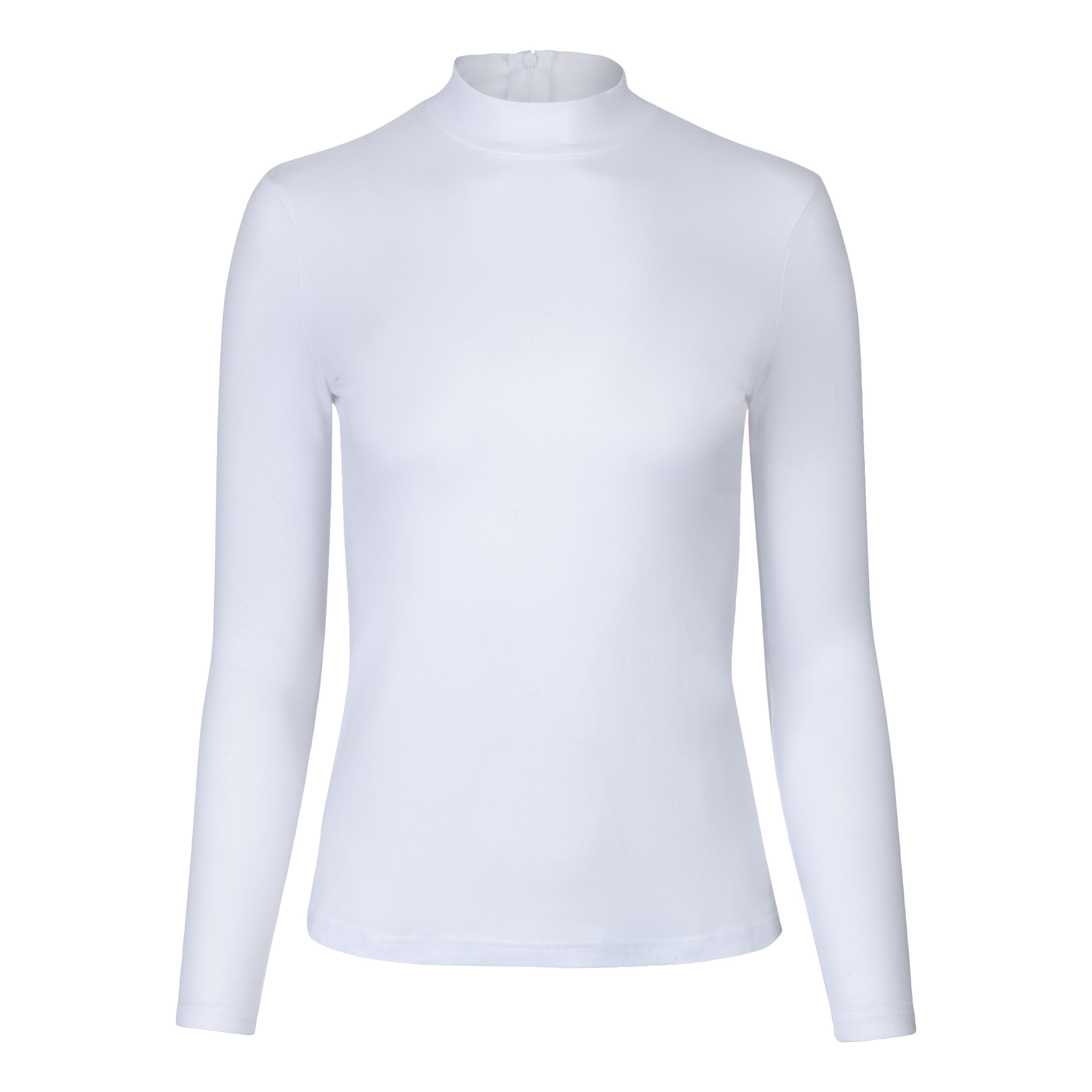 White Mock Neck Long Sleeve Turtleneck Top